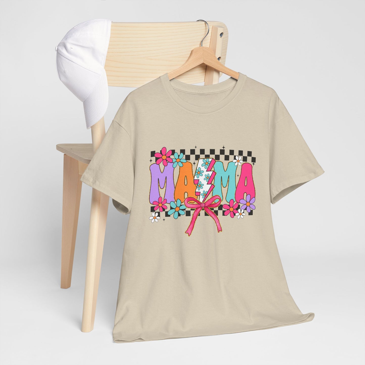 Colorful 'Mama' Floral Unisex Heavy Cotton Tee