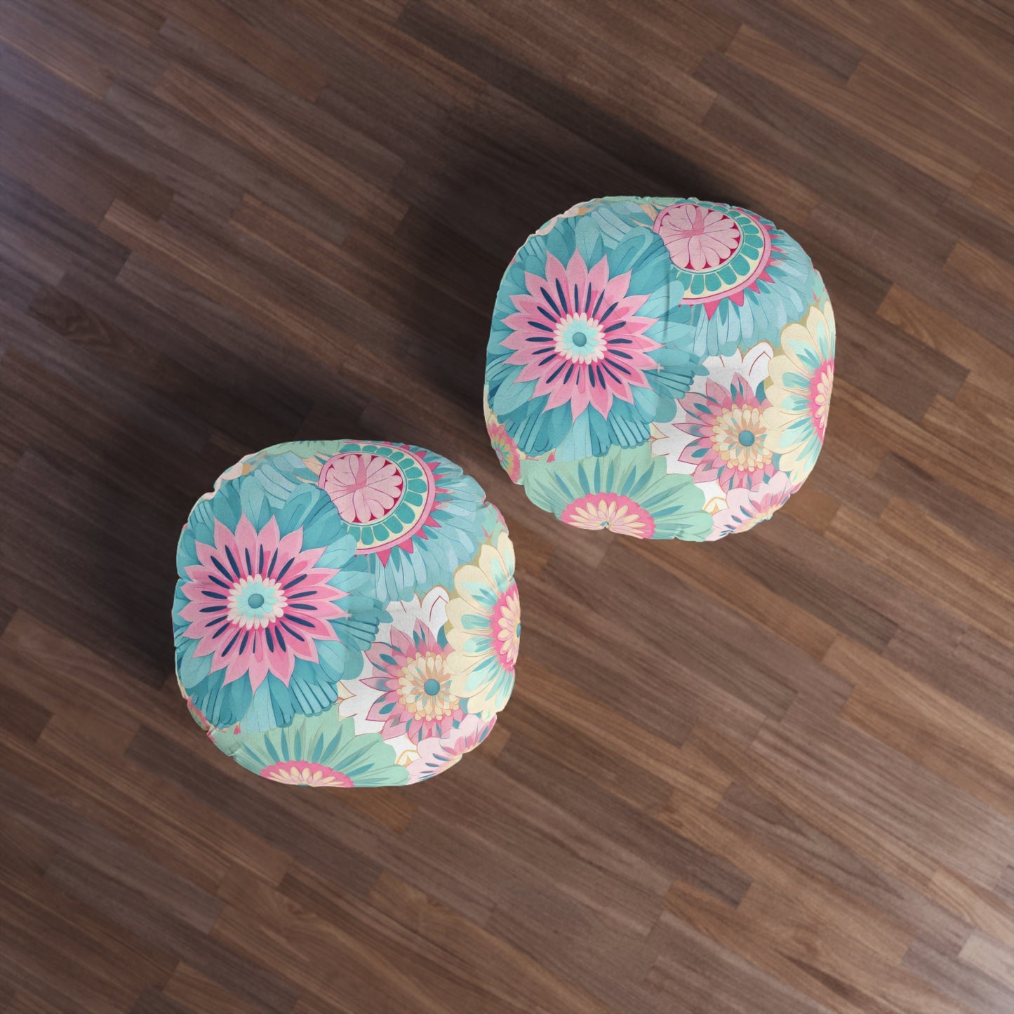 Boho Floral Tufted Floor Pillow