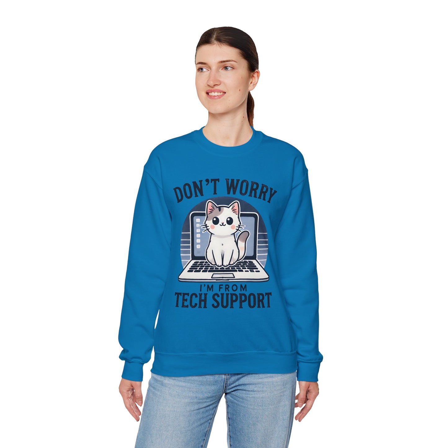 Cat Tech Support Crewneck Sweatshirt