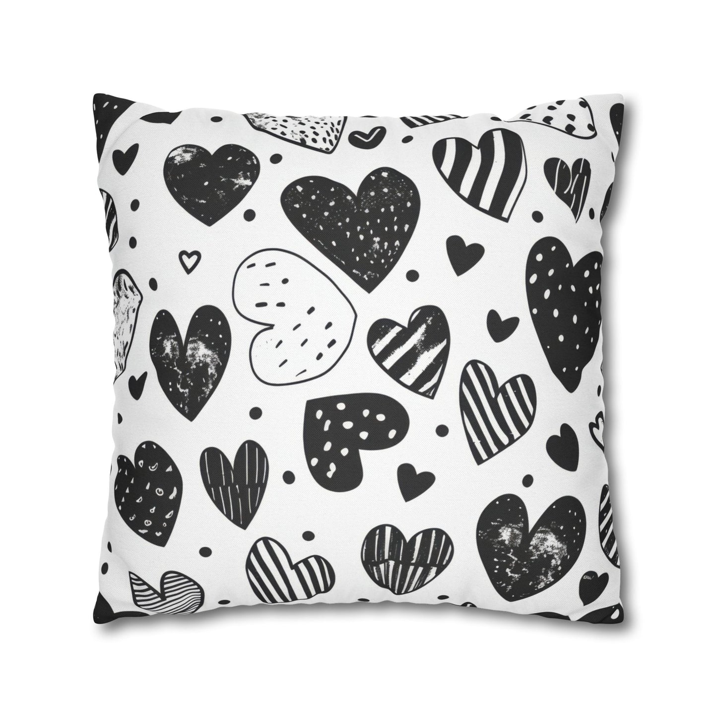 Black and White Heart Pattern Pillowcase