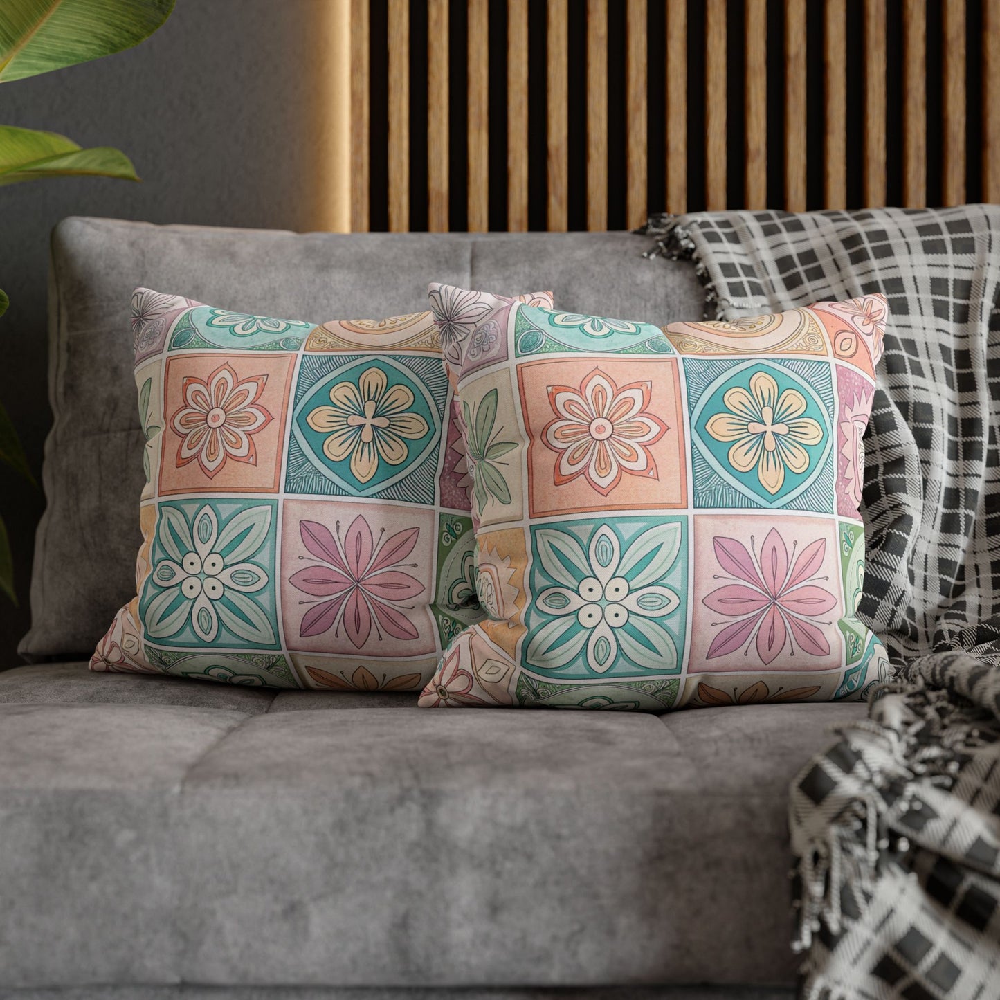 Boho Floral Pattern Pillowcase