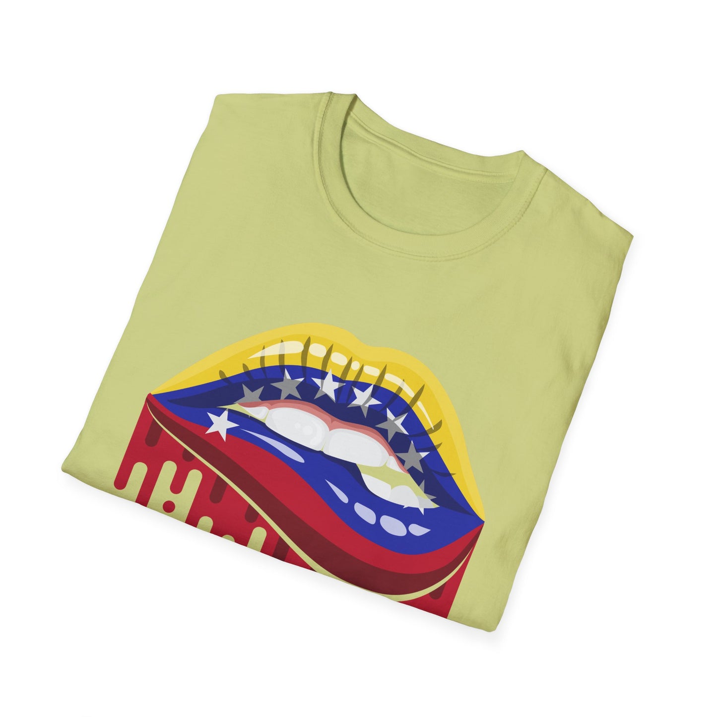 Venezuelan Pride Design with Dripping Paint-Unisex Softstyle T-Shirt