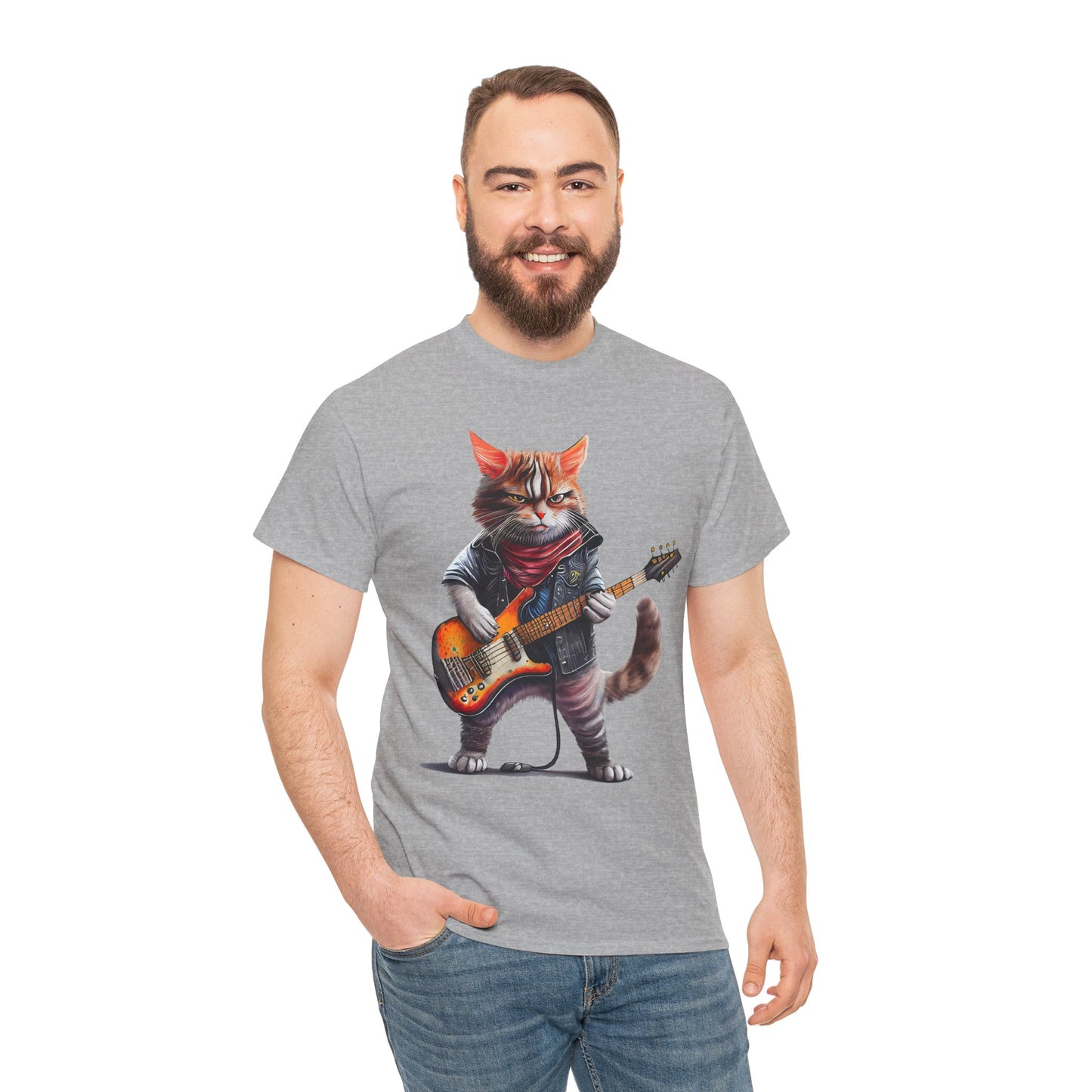 Rockstar Cat Unisex Heavy Cotton Tee