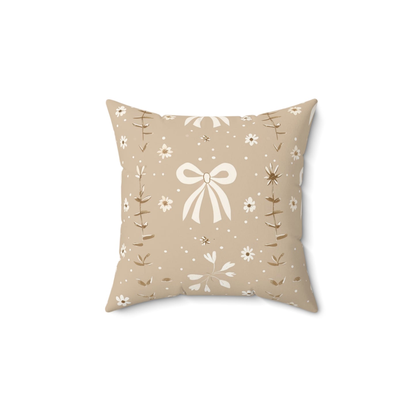 Floral Bow Accent Pillow