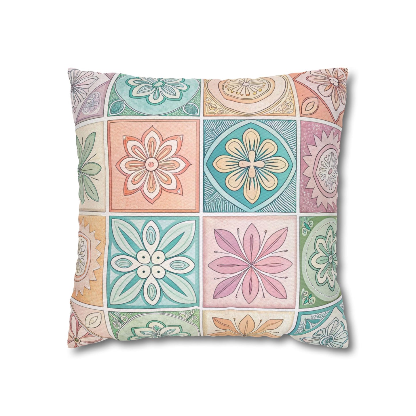 Boho Floral Pattern Pillowcase