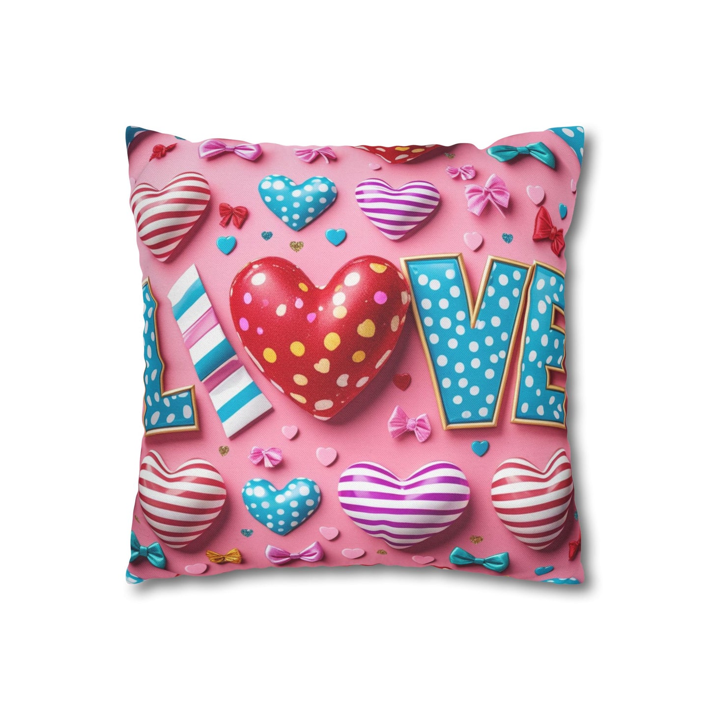 Colorful Love Heart Pillowcase