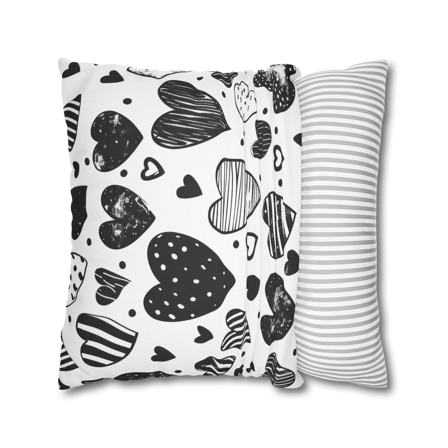 Black and White Heart Pattern Pillowcase