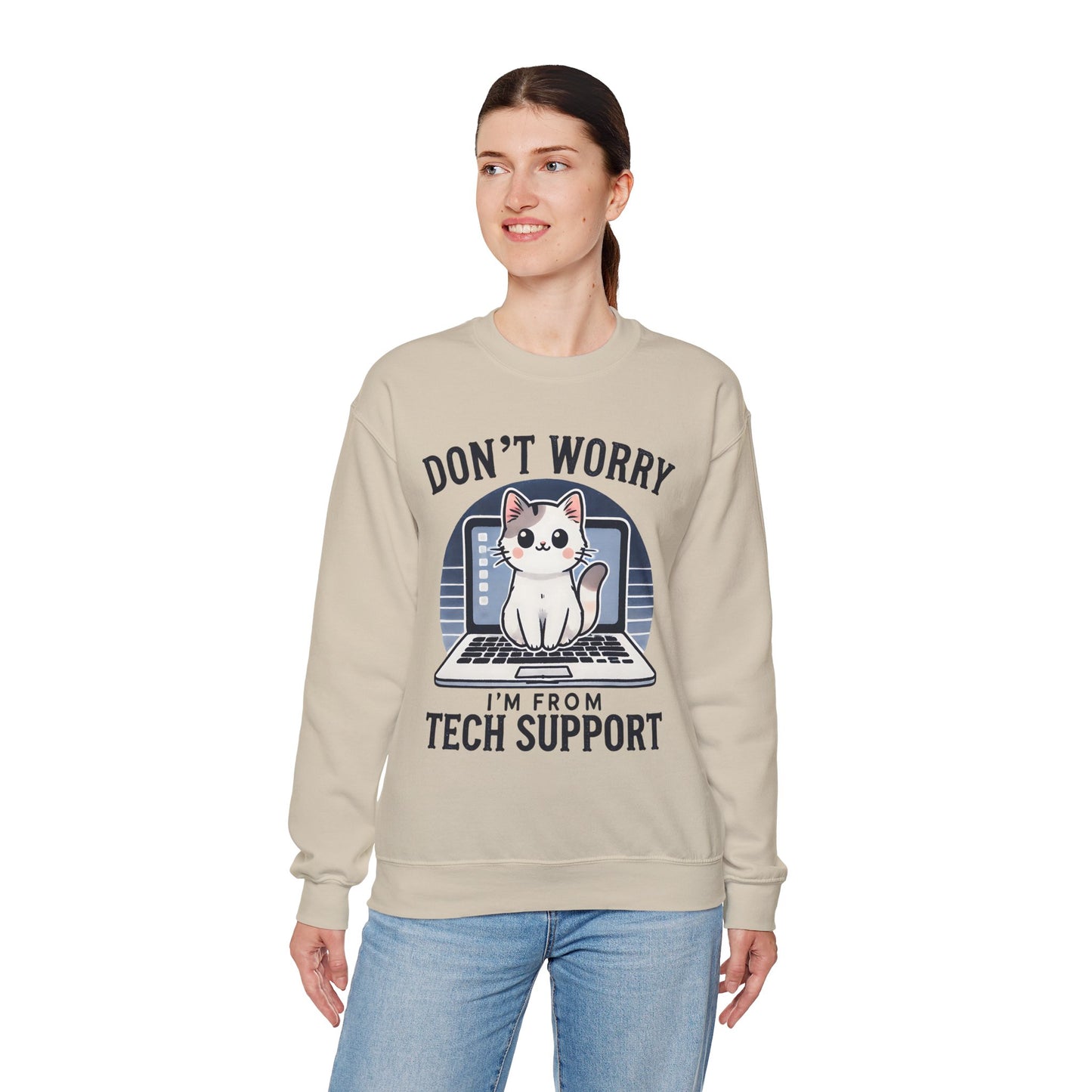 Cat Tech Support Crewneck Sweatshirt