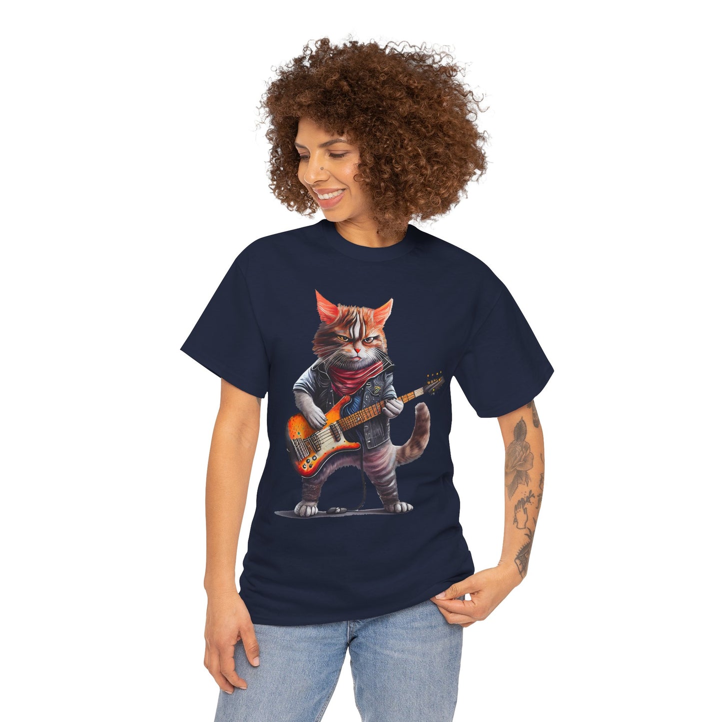 Rockstar Cat Unisex Heavy Cotton Tee