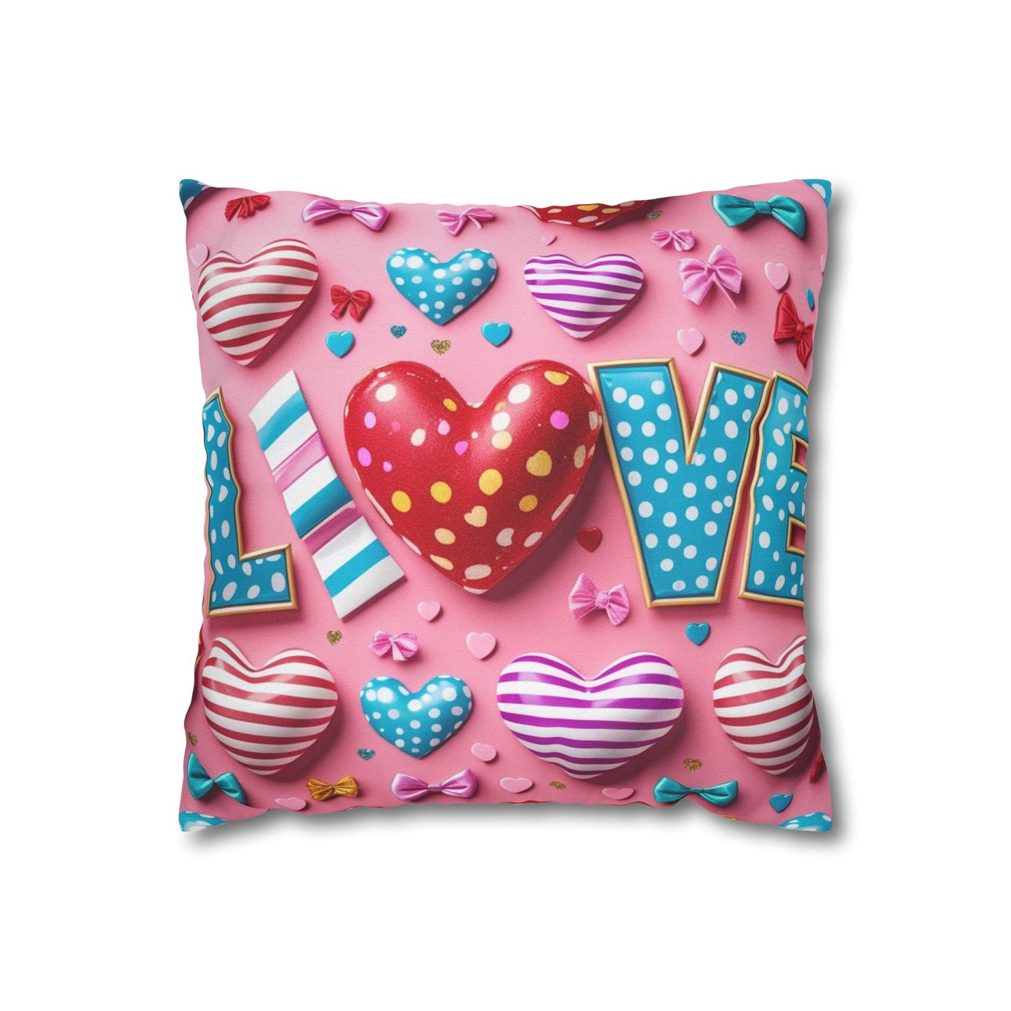 Colorful Love Heart Pillowcase