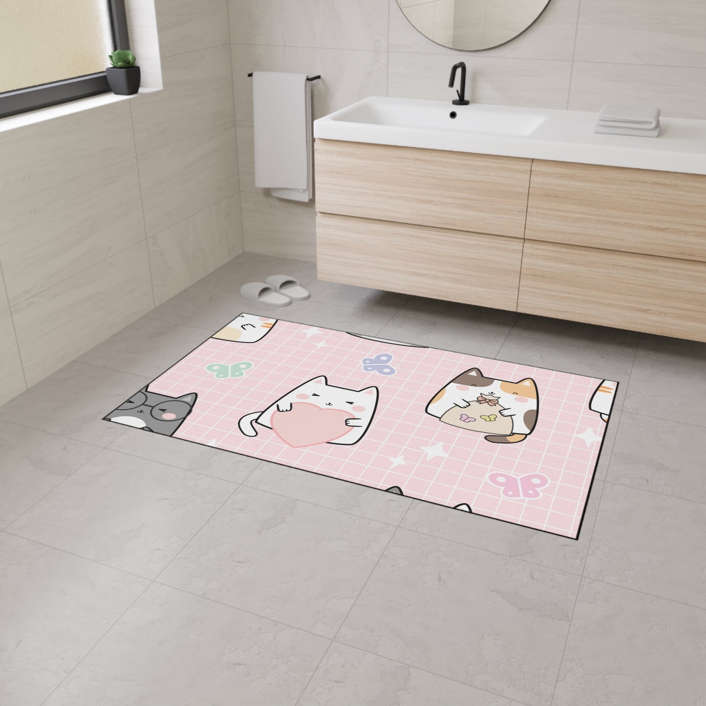 Cute Cat Pattern Heavy Duty Floor Mat