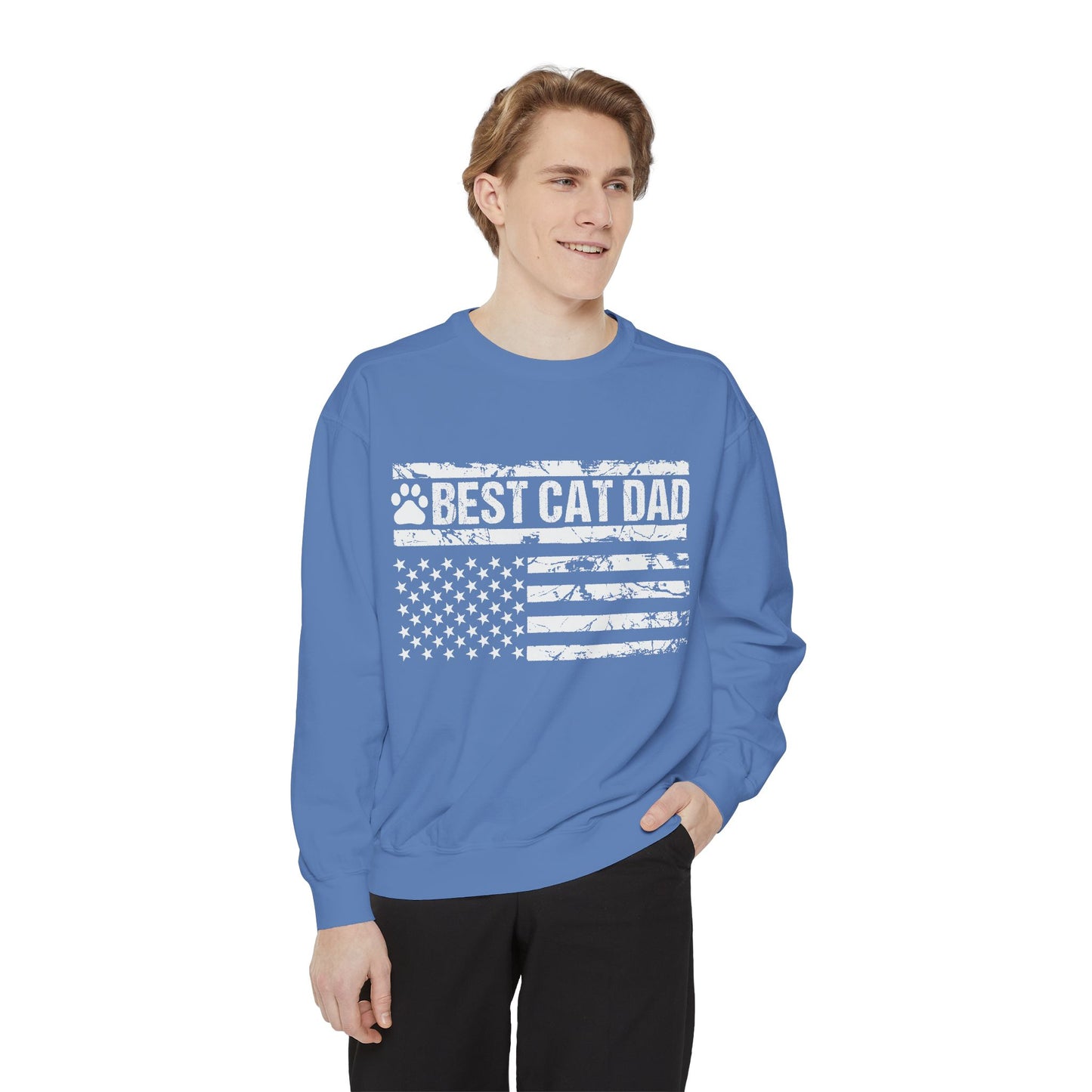 Best Cat Dad Unisex Garment-Dyed Sweatshirt