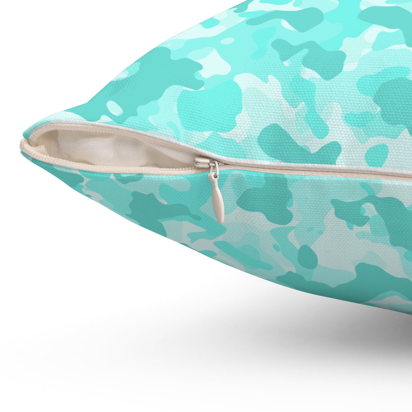 Aqua Camouflage Square Pillow