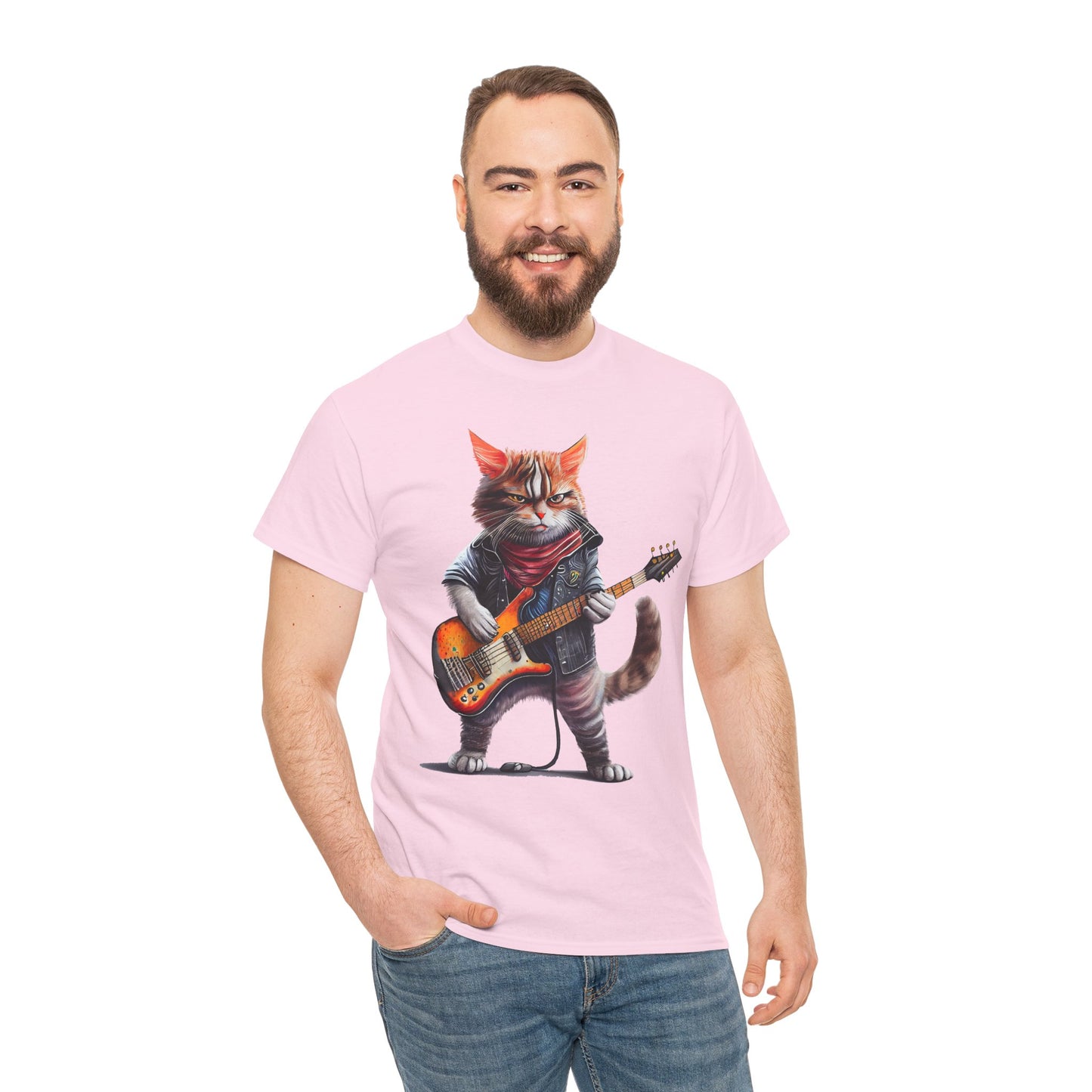 Rockstar Cat Unisex Heavy Cotton Tee