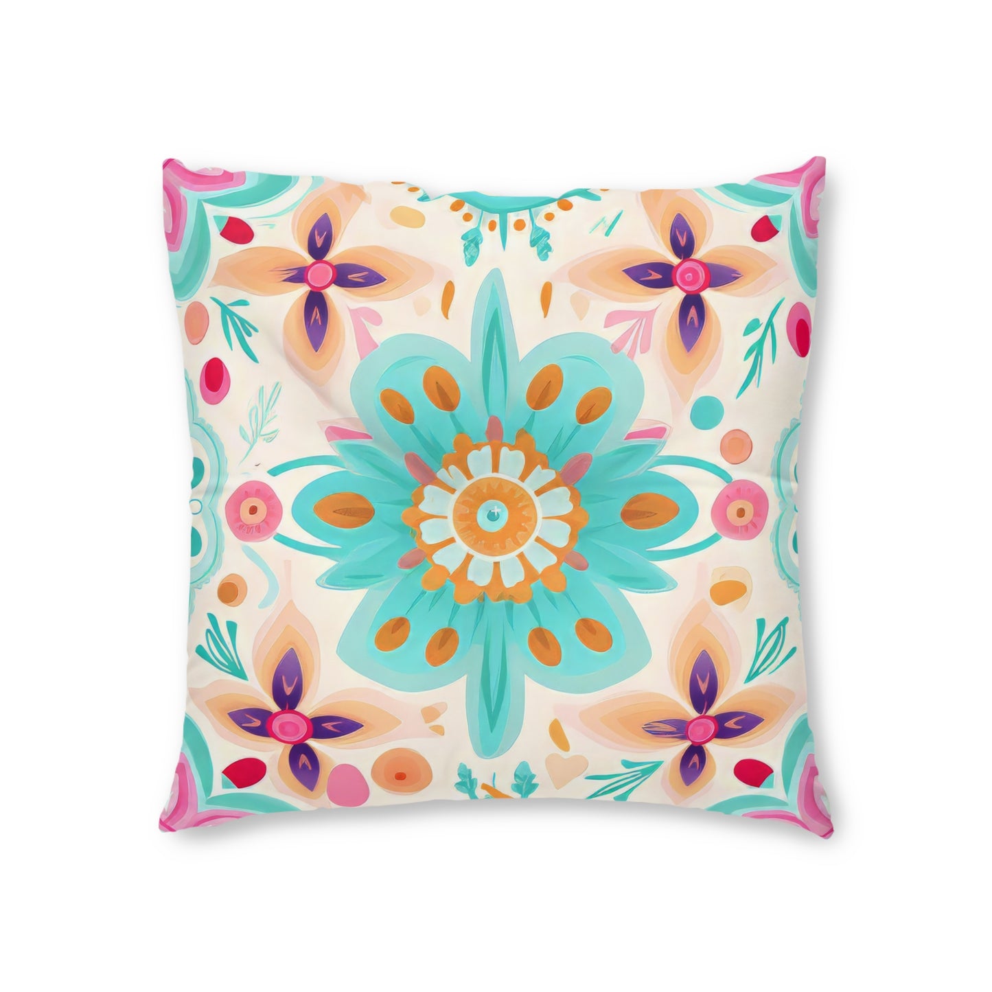 Cozy pastel boho Tufted Floor Pillow