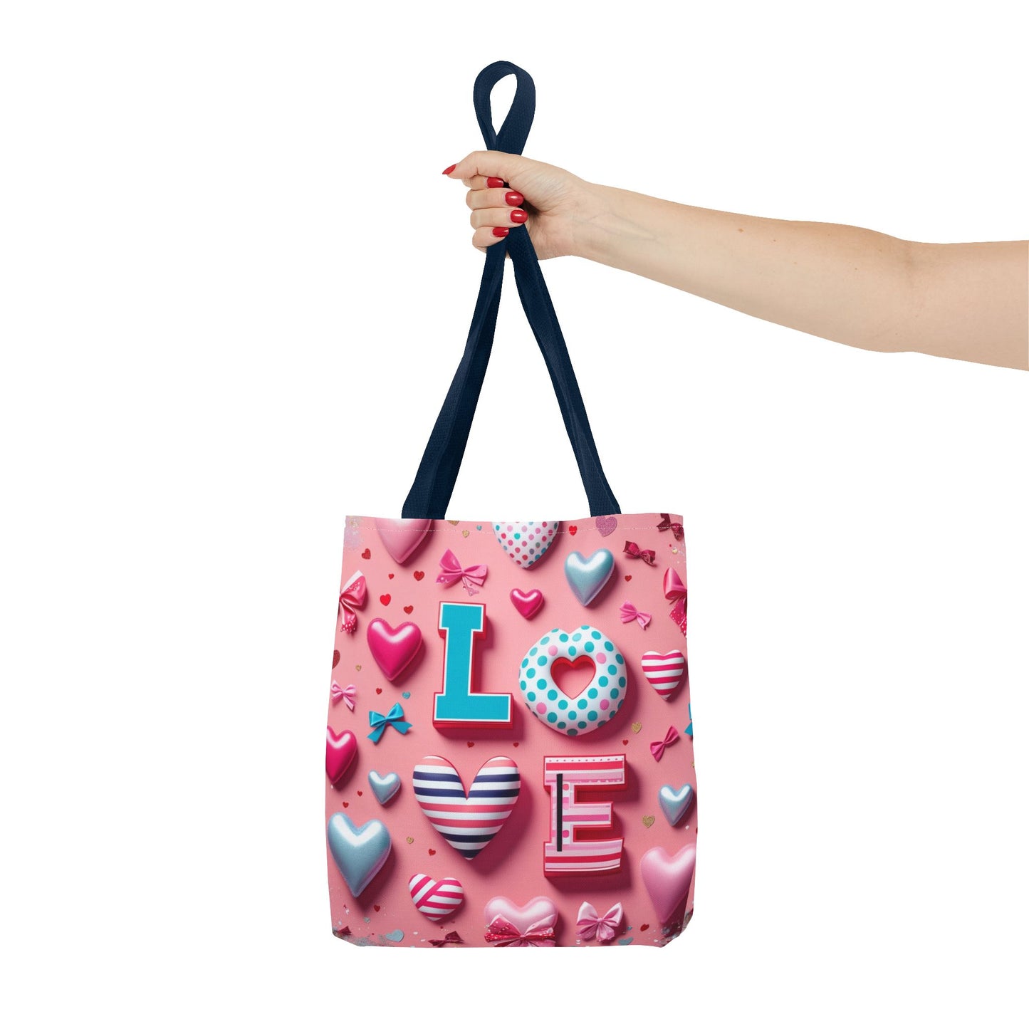 Colorful Love Hearts Tote Bag