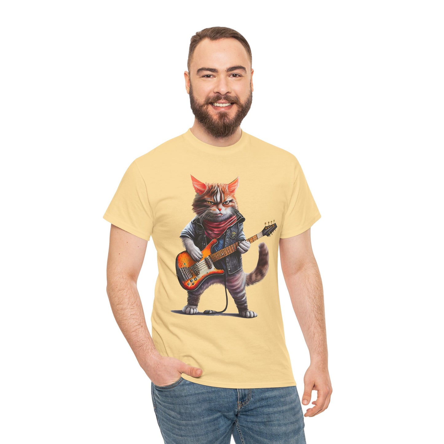 Rockstar Cat Unisex Heavy Cotton Tee