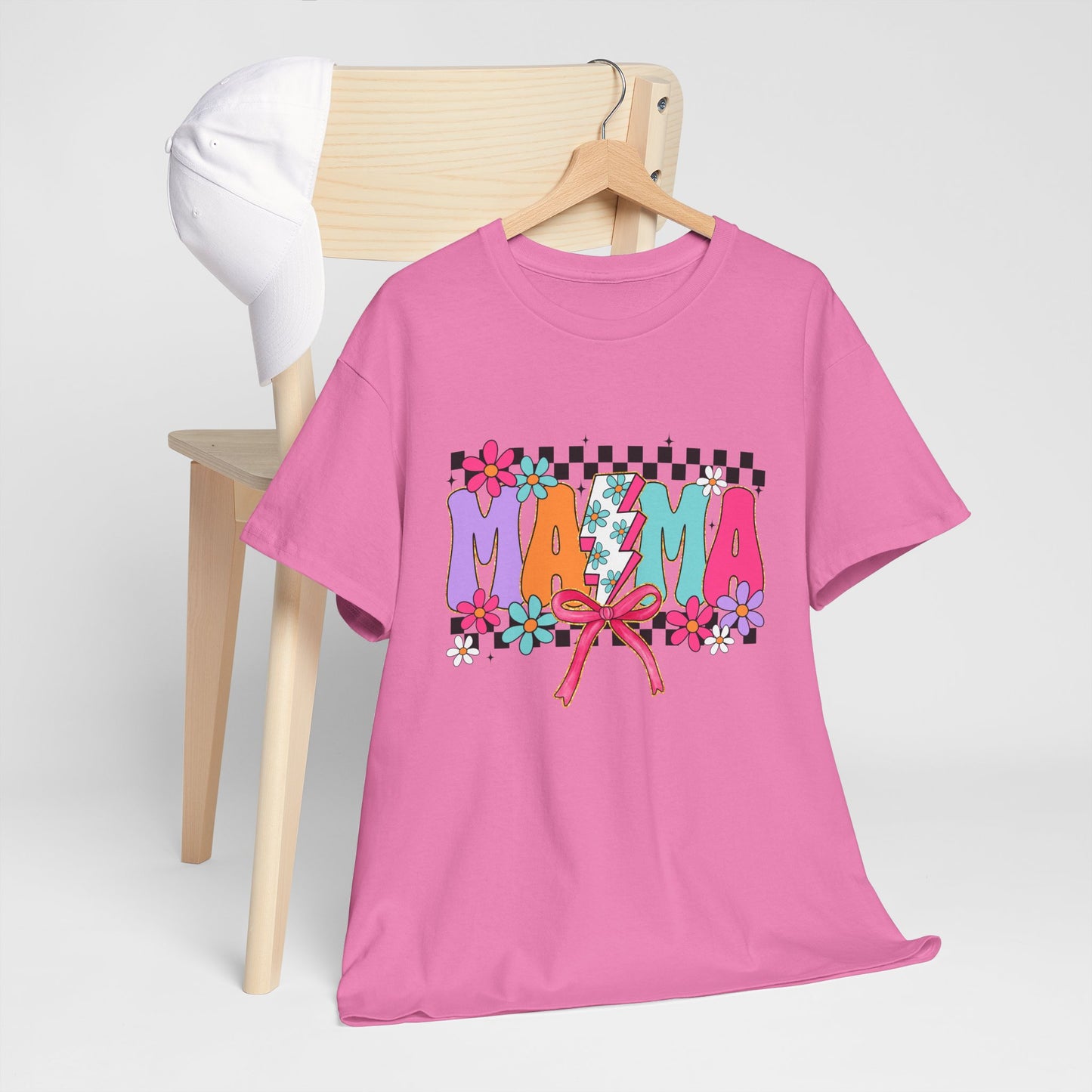 Colorful 'Mama' Floral Unisex Heavy Cotton Tee