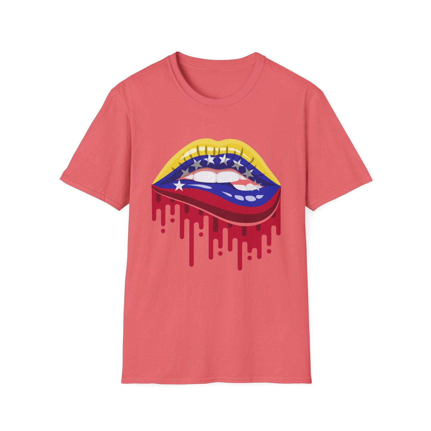 Venezuelan Pride Design with Dripping Paint-Unisex Softstyle T-Shirt