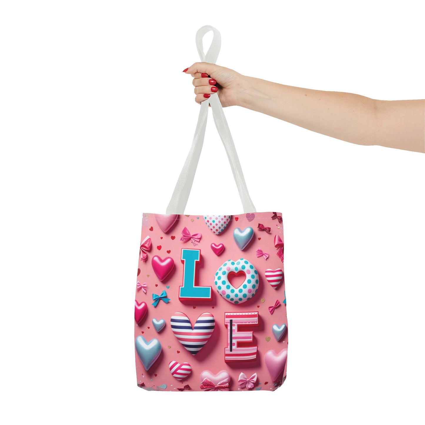 Colorful Love Hearts Tote Bag