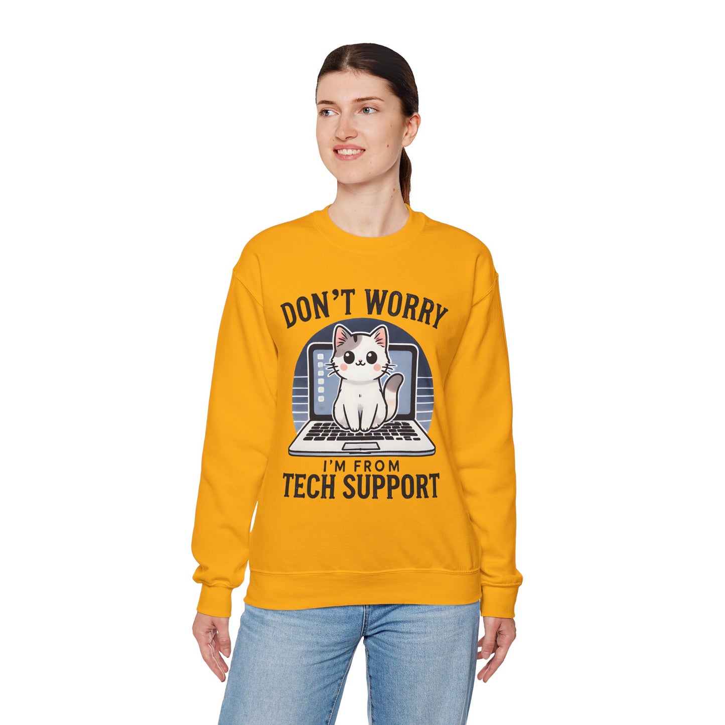 Cat Tech Support Crewneck Sweatshirt