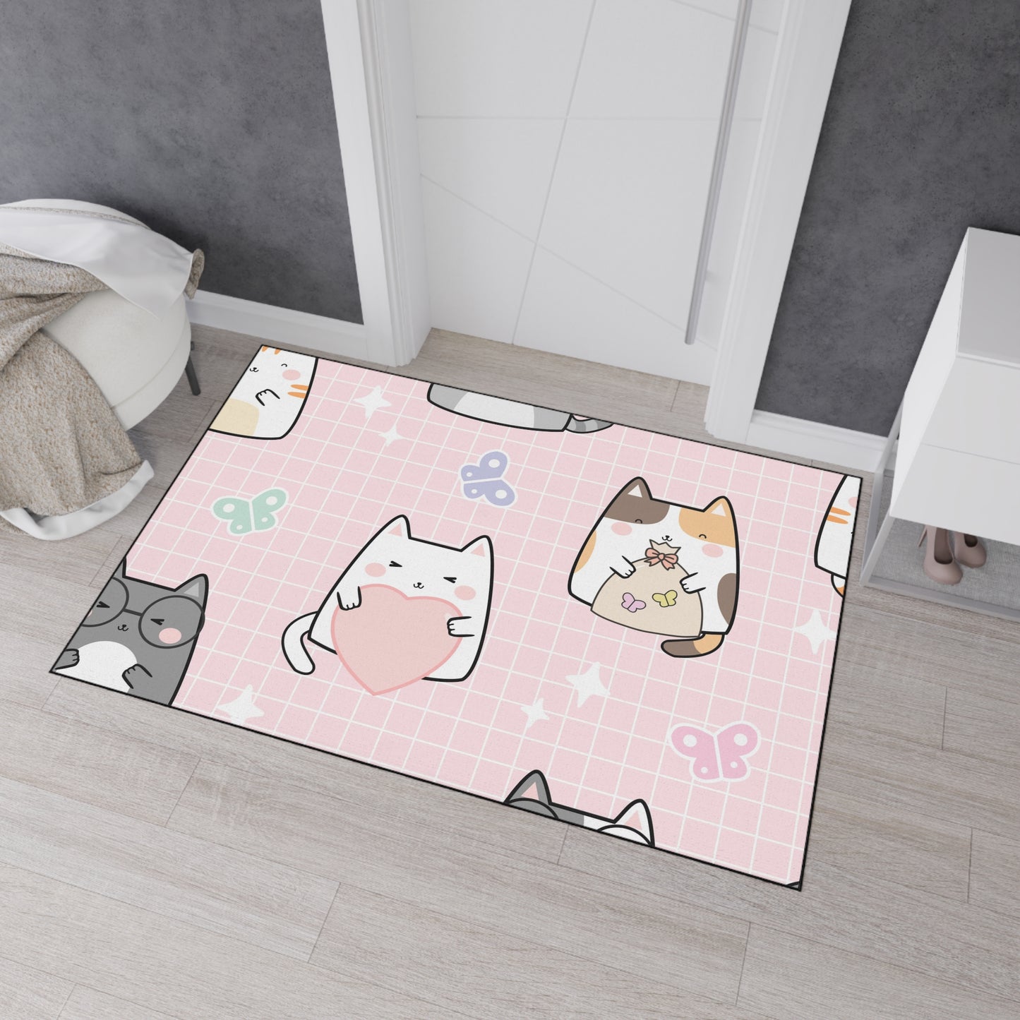 Cute Cat Pattern Heavy Duty Floor Mat