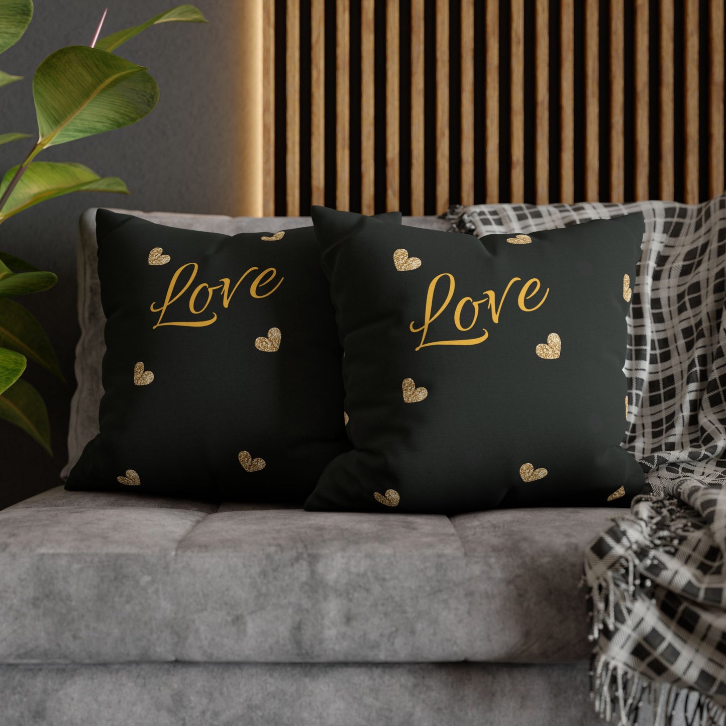 Love Hearts Spun Polyester Square Pillowcase