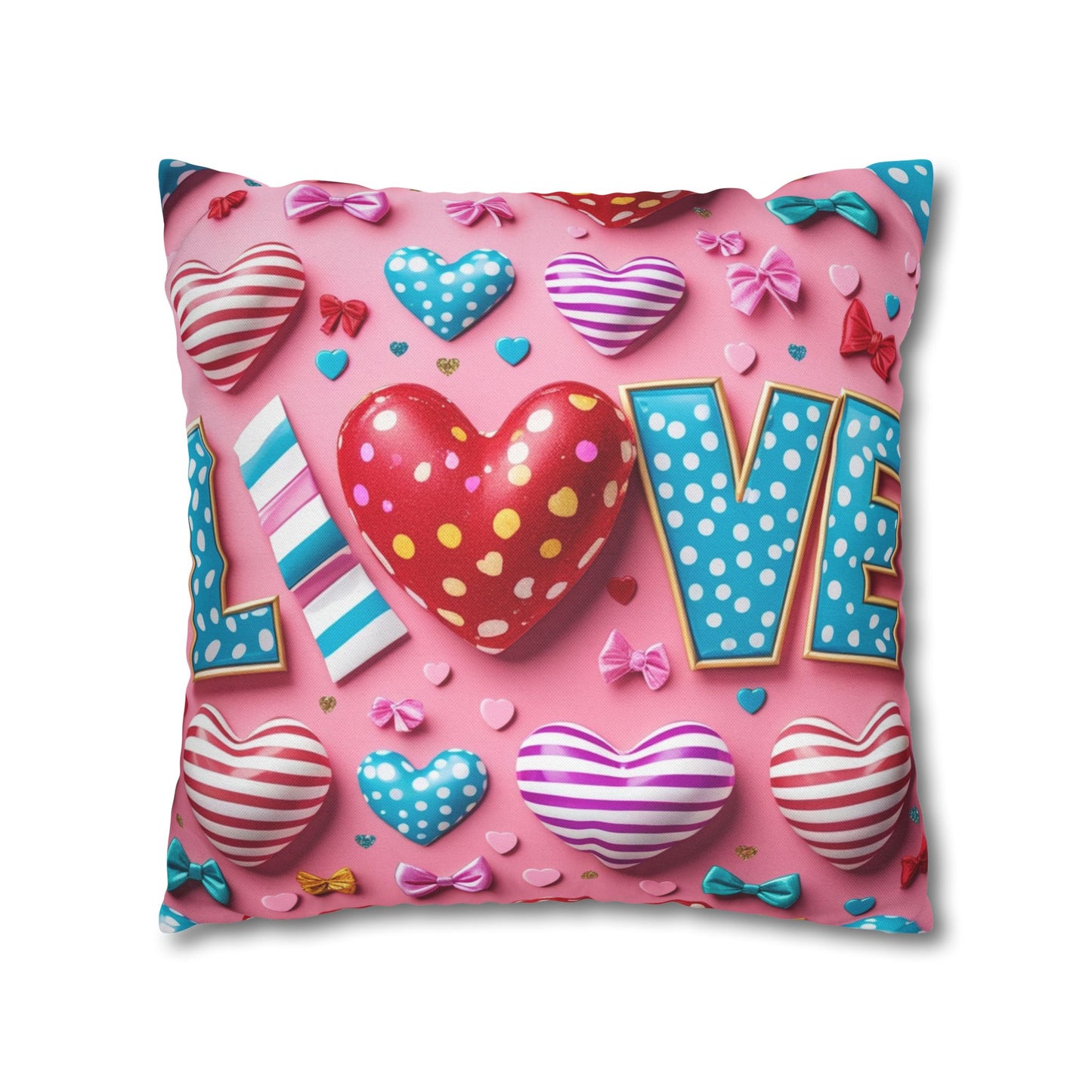 Colorful Love Heart Pillowcase
