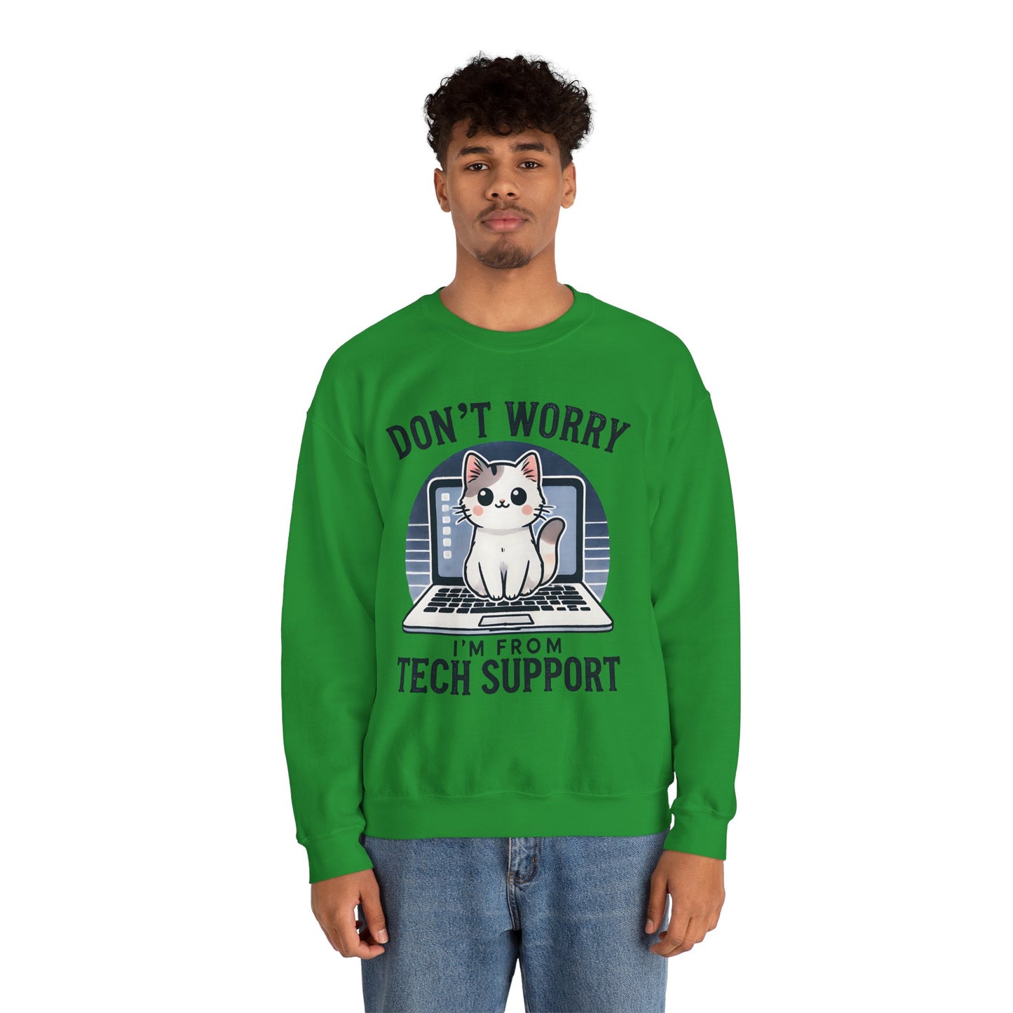 Cat Tech Support Crewneck Sweatshirt