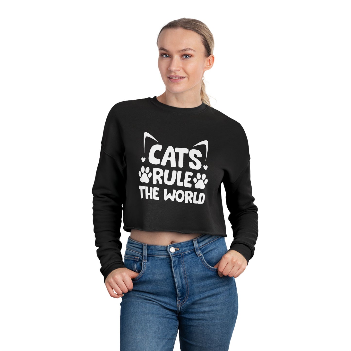 Cats Rule the World -Cropped Sweatshirt