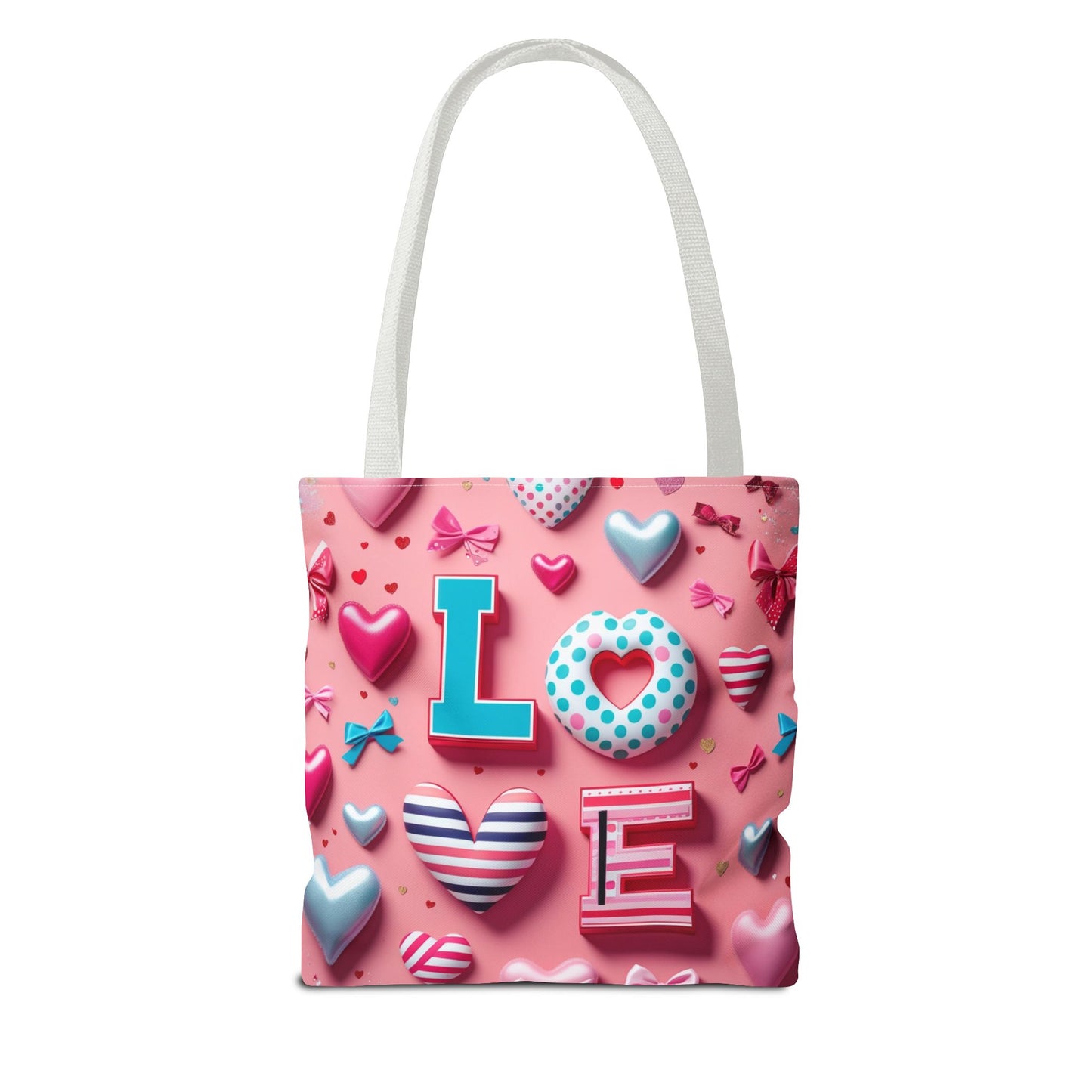 Colorful Love Hearts Tote Bag