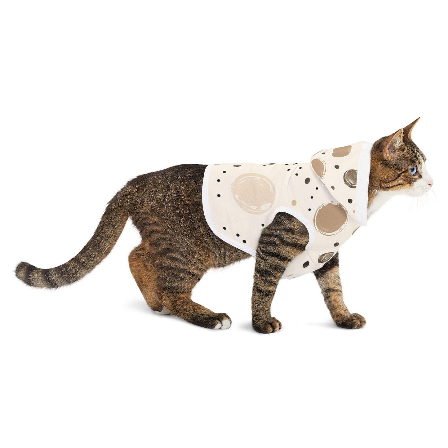 Stylish Pet Hoodie with Abstract Polka Dot Design