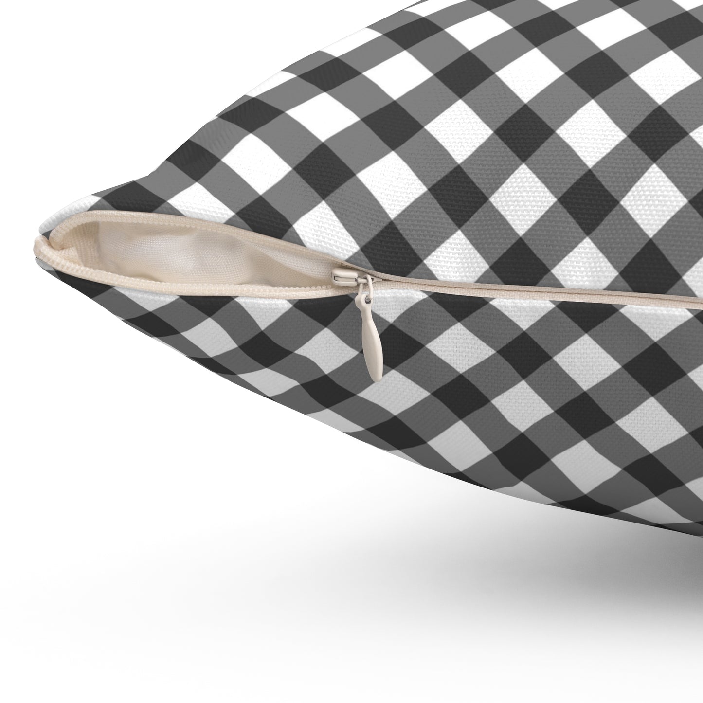 Black Heart Checkered Throw Pillow