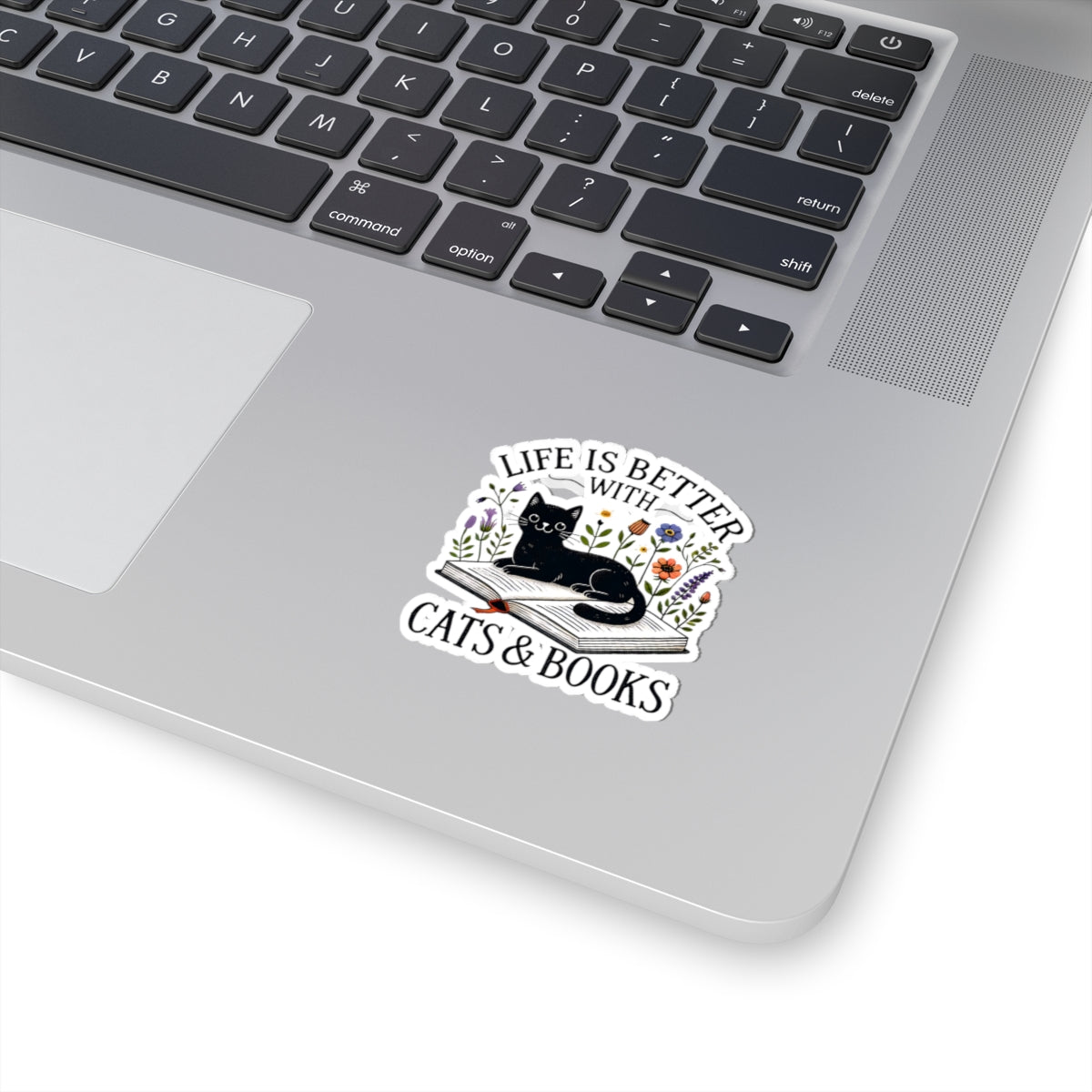 Life is Better with Cats & Books Cut Stickers