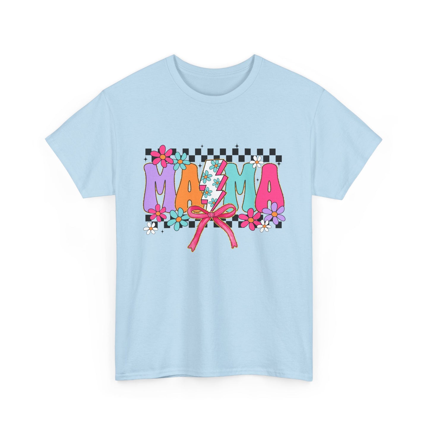 Colorful 'Mama' Floral Unisex Heavy Cotton Tee