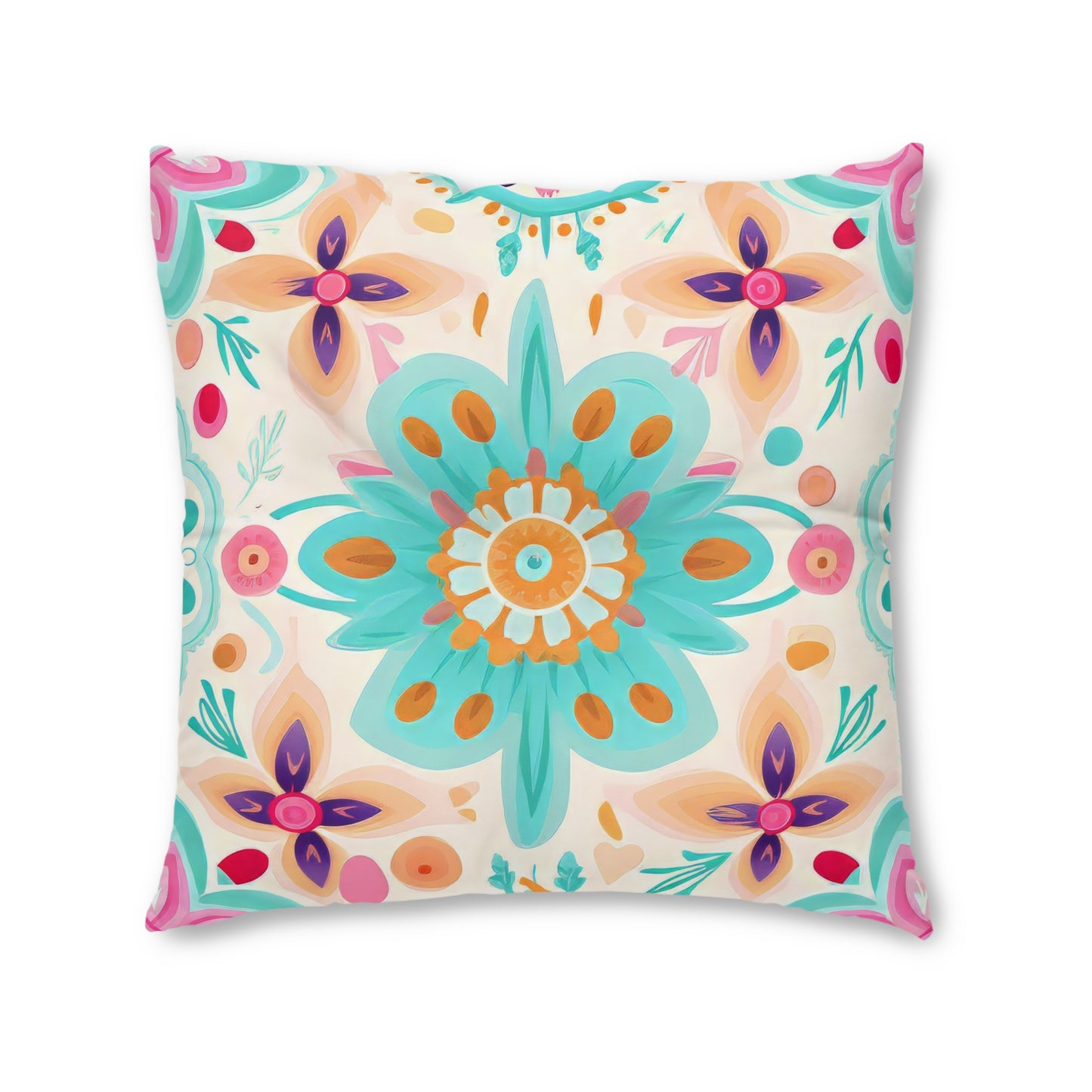 Cozy pastel boho Tufted Floor Pillow