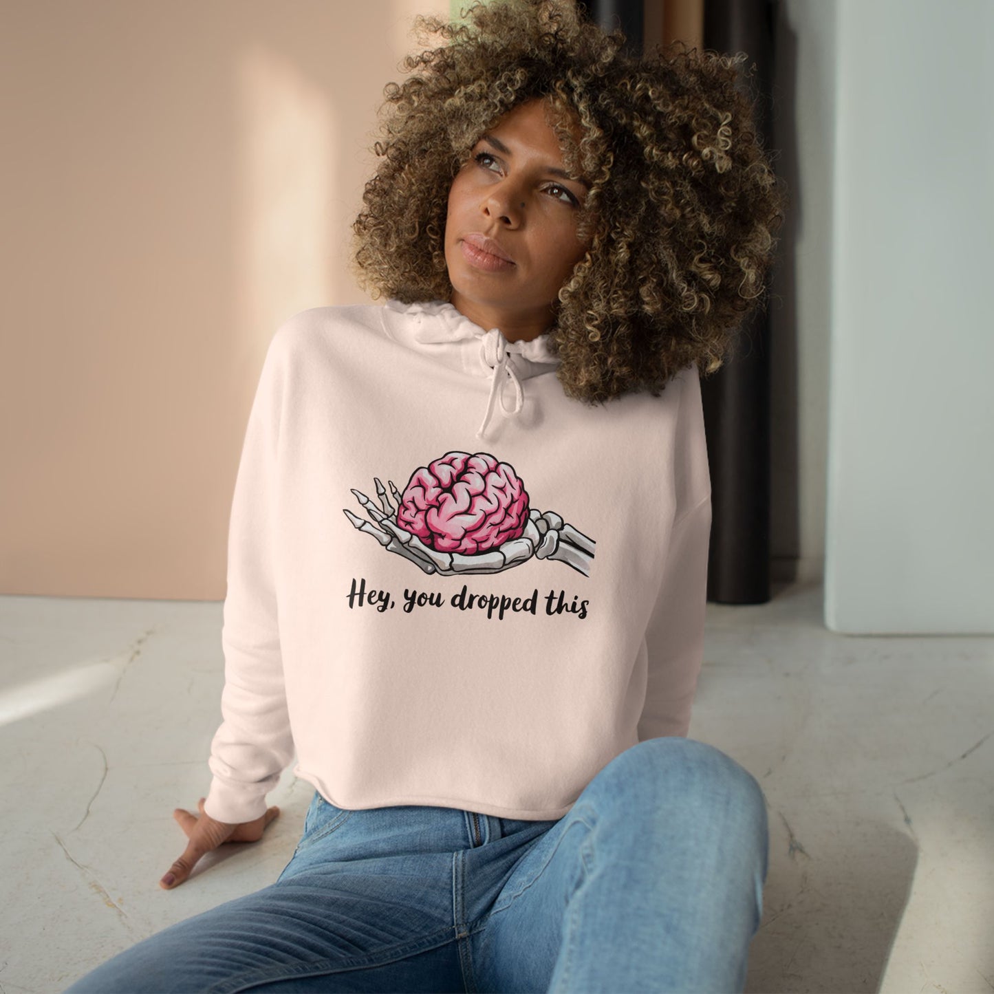 Funny Skeleton Crop Hoodie