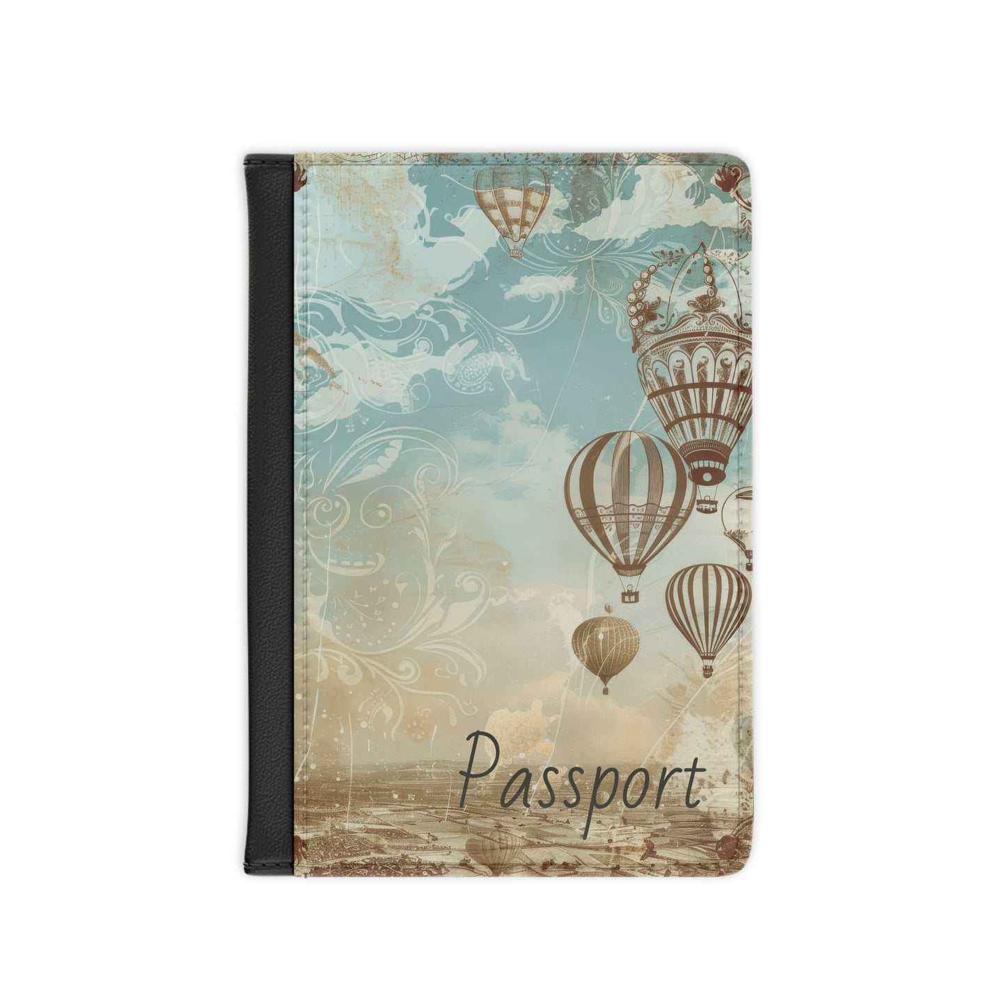 Vintage Hot Air Balloon Passport Cover