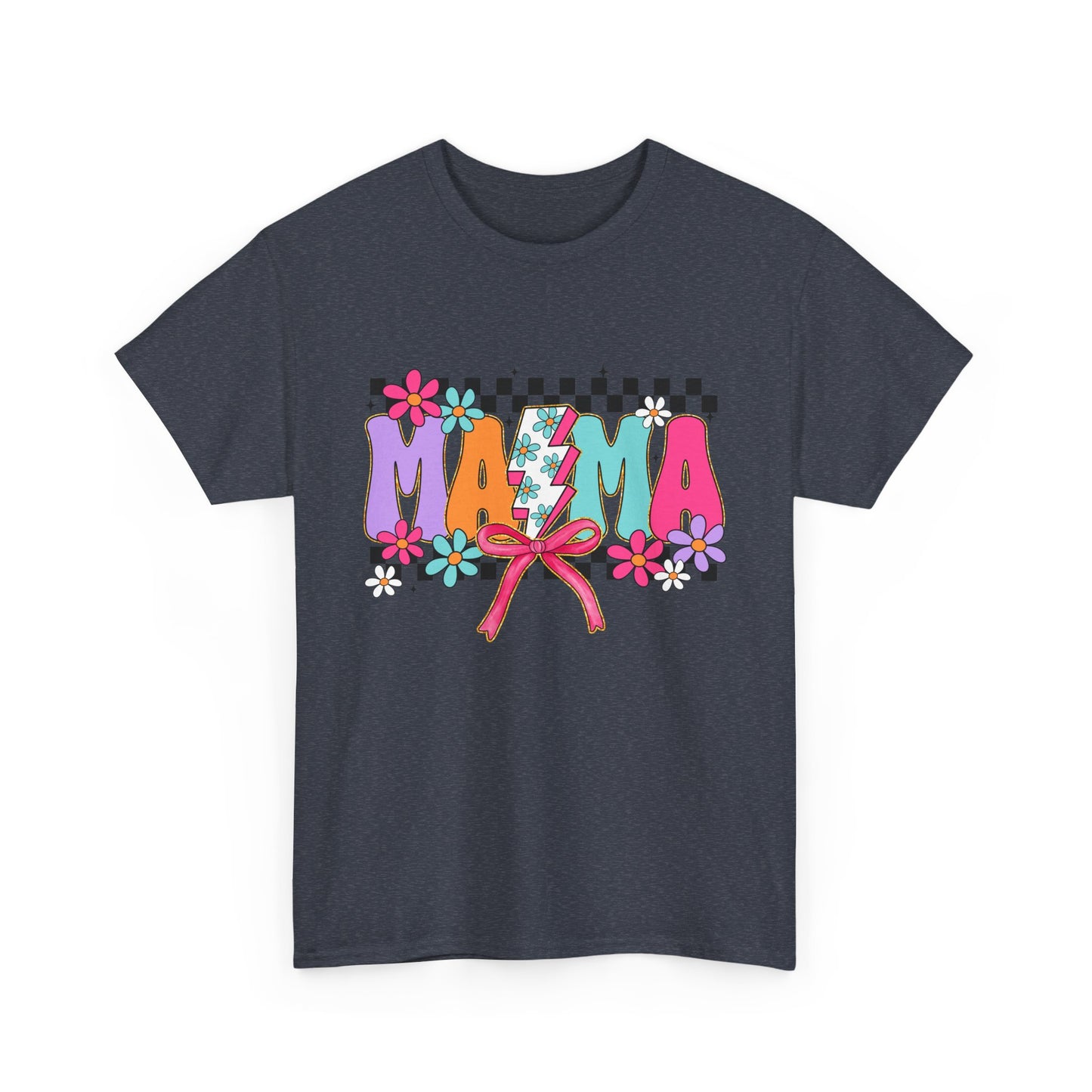 Colorful 'Mama' Floral Unisex Heavy Cotton Tee