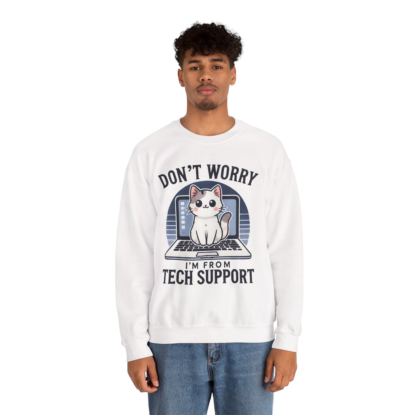 Cat Tech Support Crewneck Sweatshirt