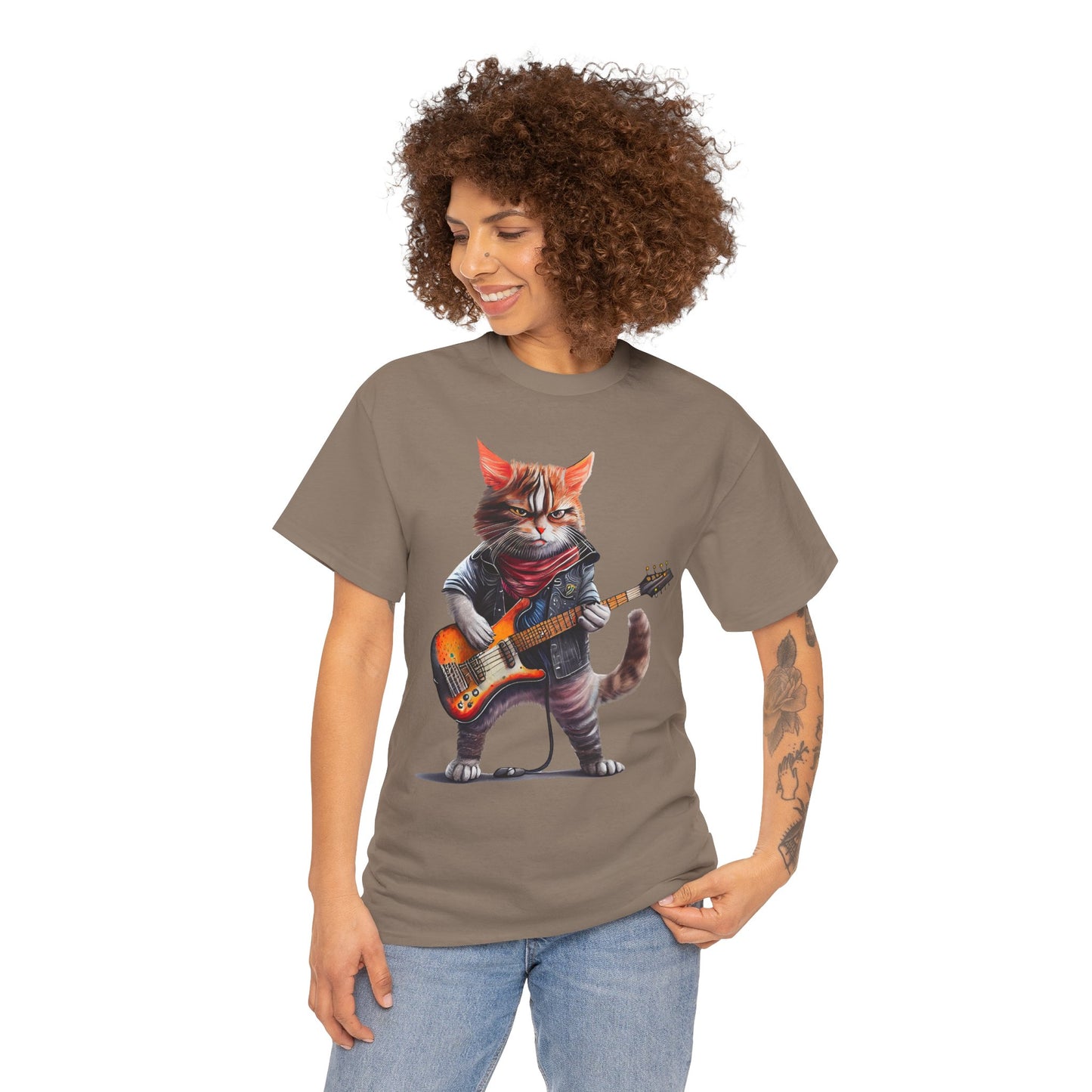 Rockstar Cat Unisex Heavy Cotton Tee
