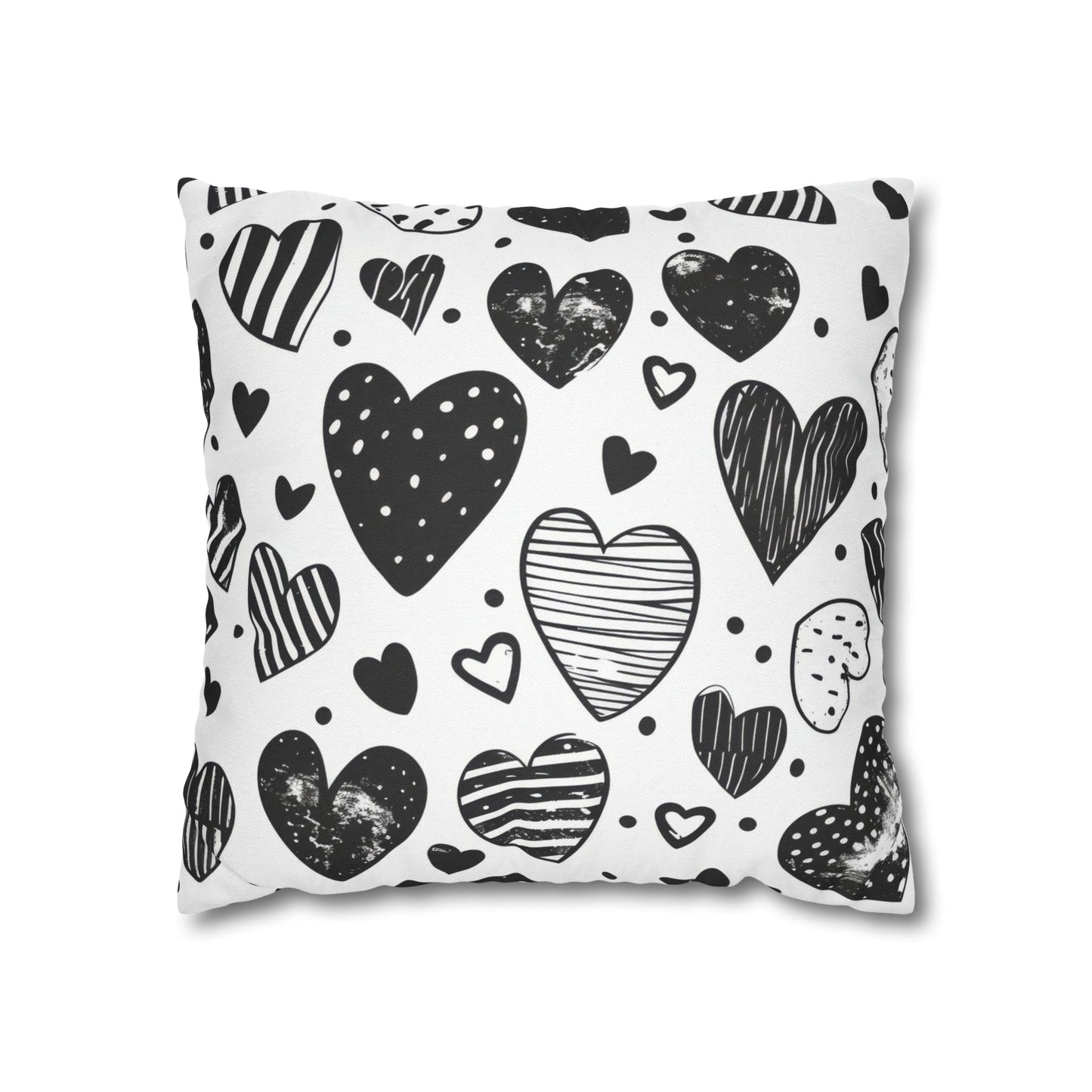 Black and White Heart Pattern Pillowcase
