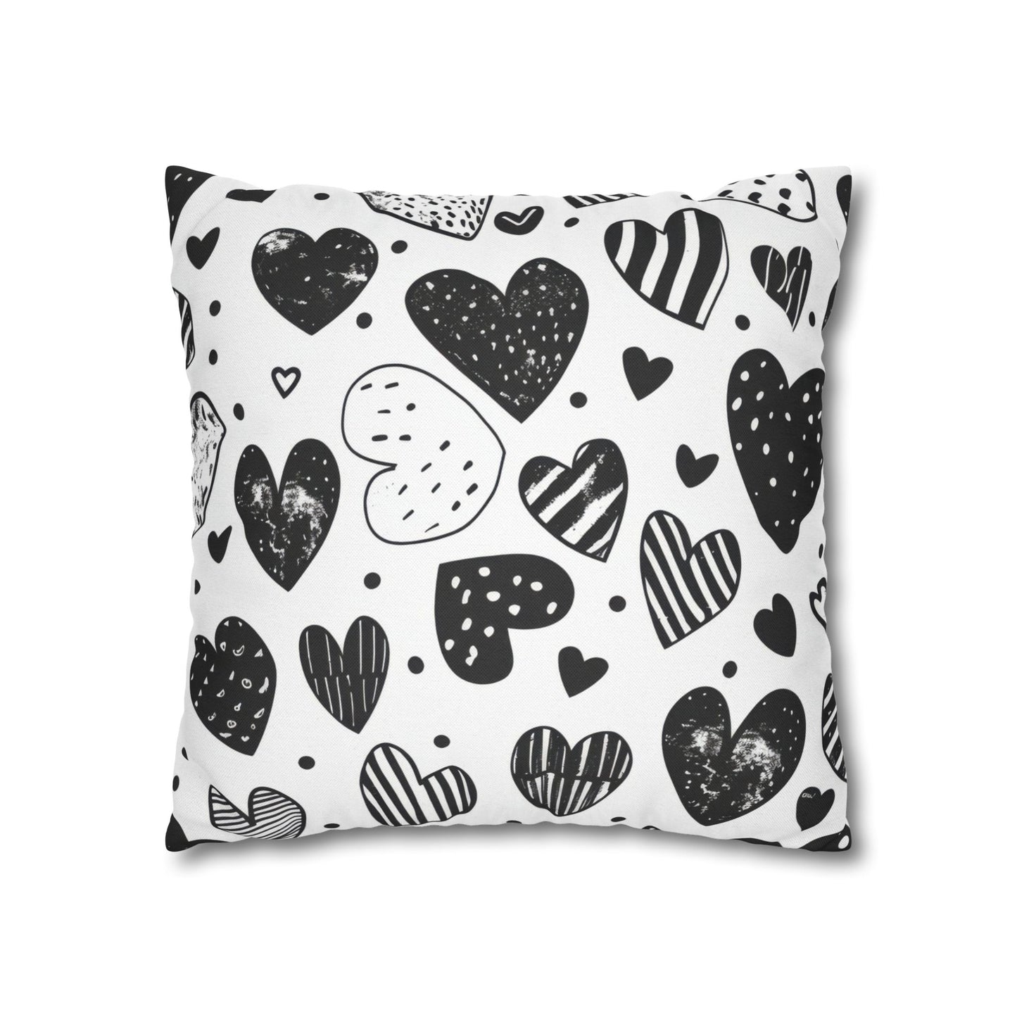 Black and White Heart Pattern Pillowcase