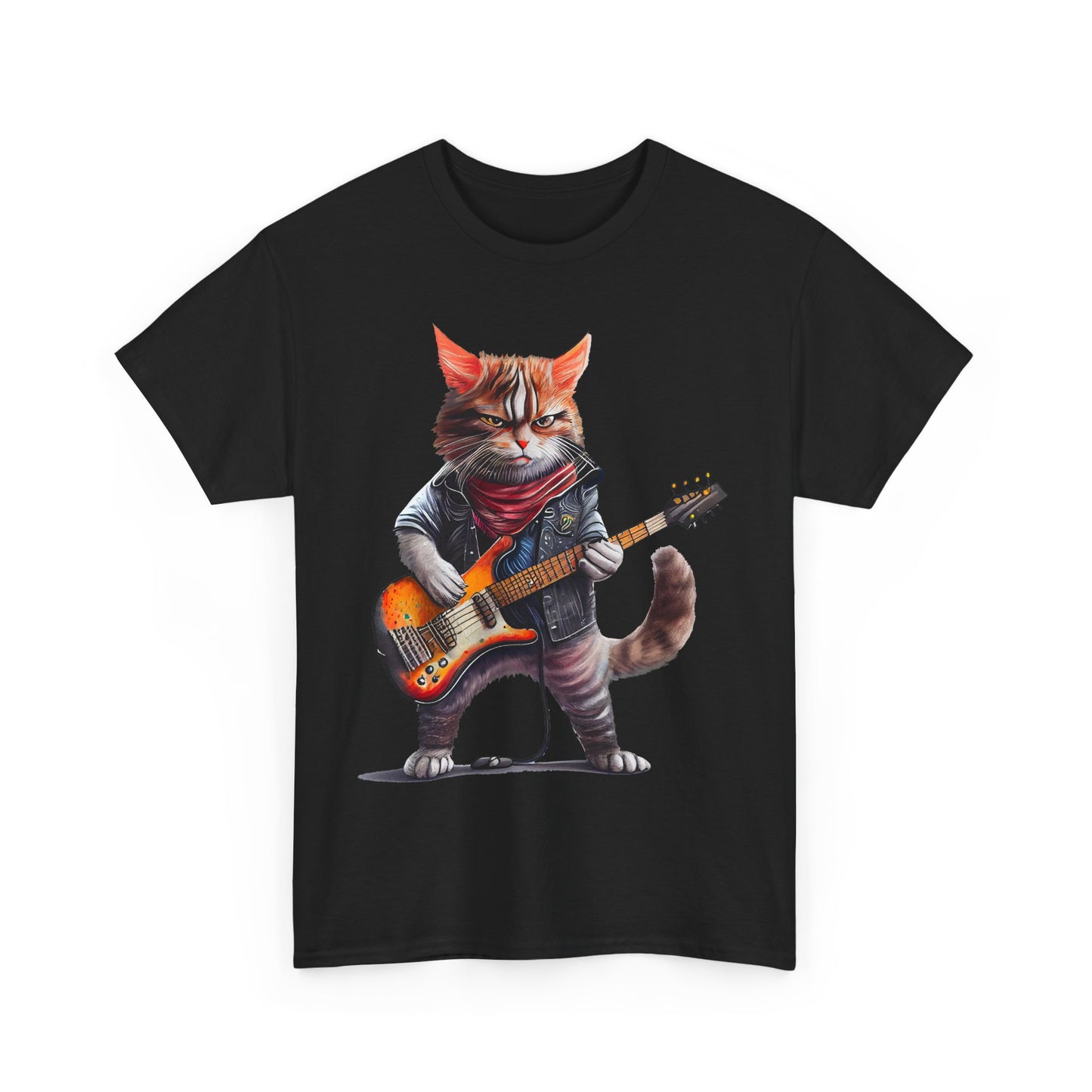 Rockstar Cat Unisex Heavy Cotton Tee