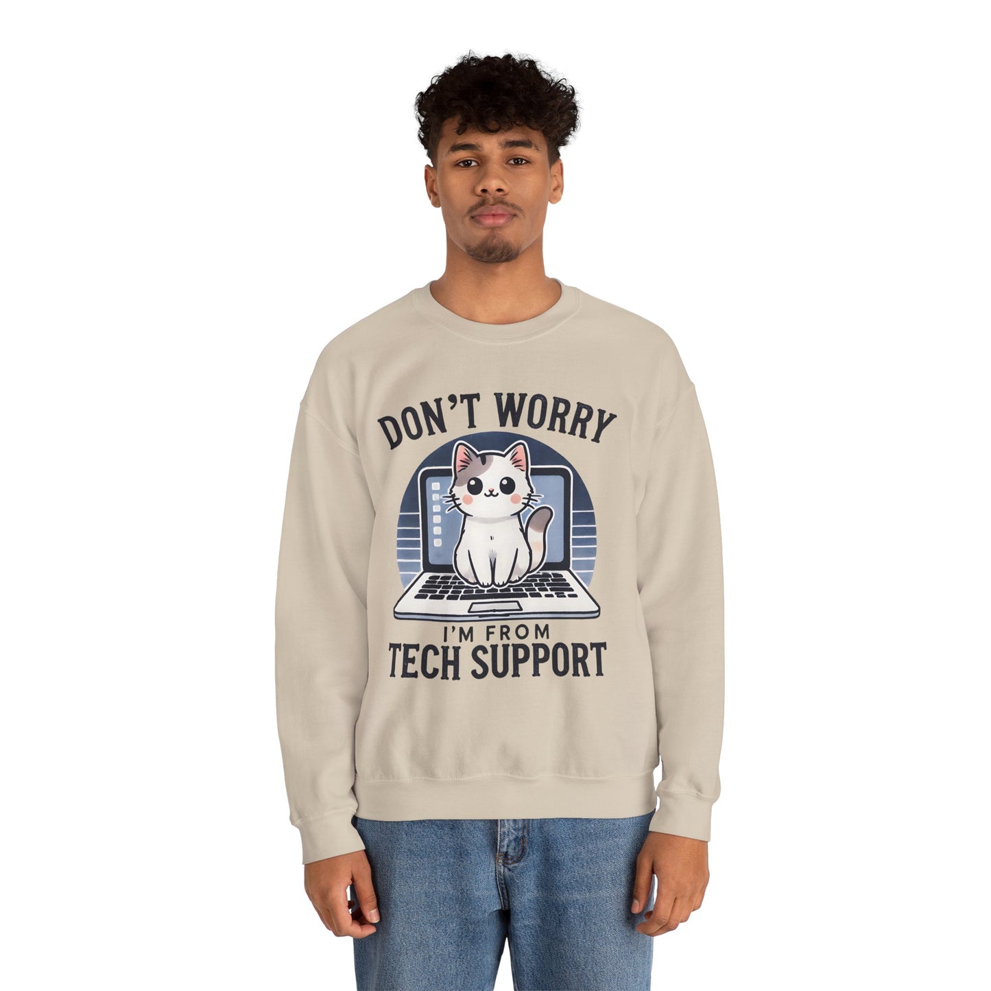 Cat Tech Support Crewneck Sweatshirt