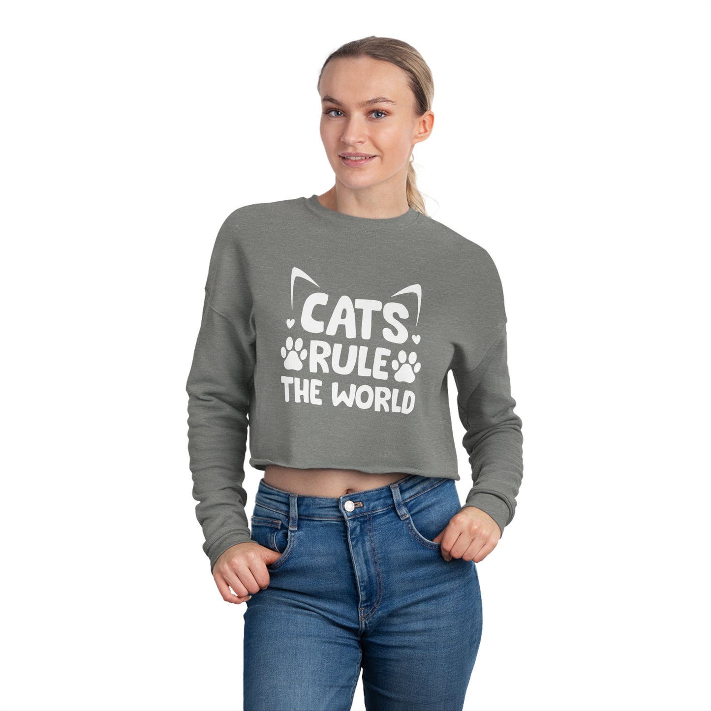 Cats Rule the World -Cropped Sweatshirt