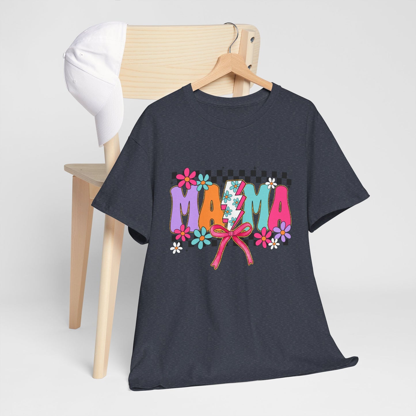 Colorful 'Mama' Floral Unisex Heavy Cotton Tee