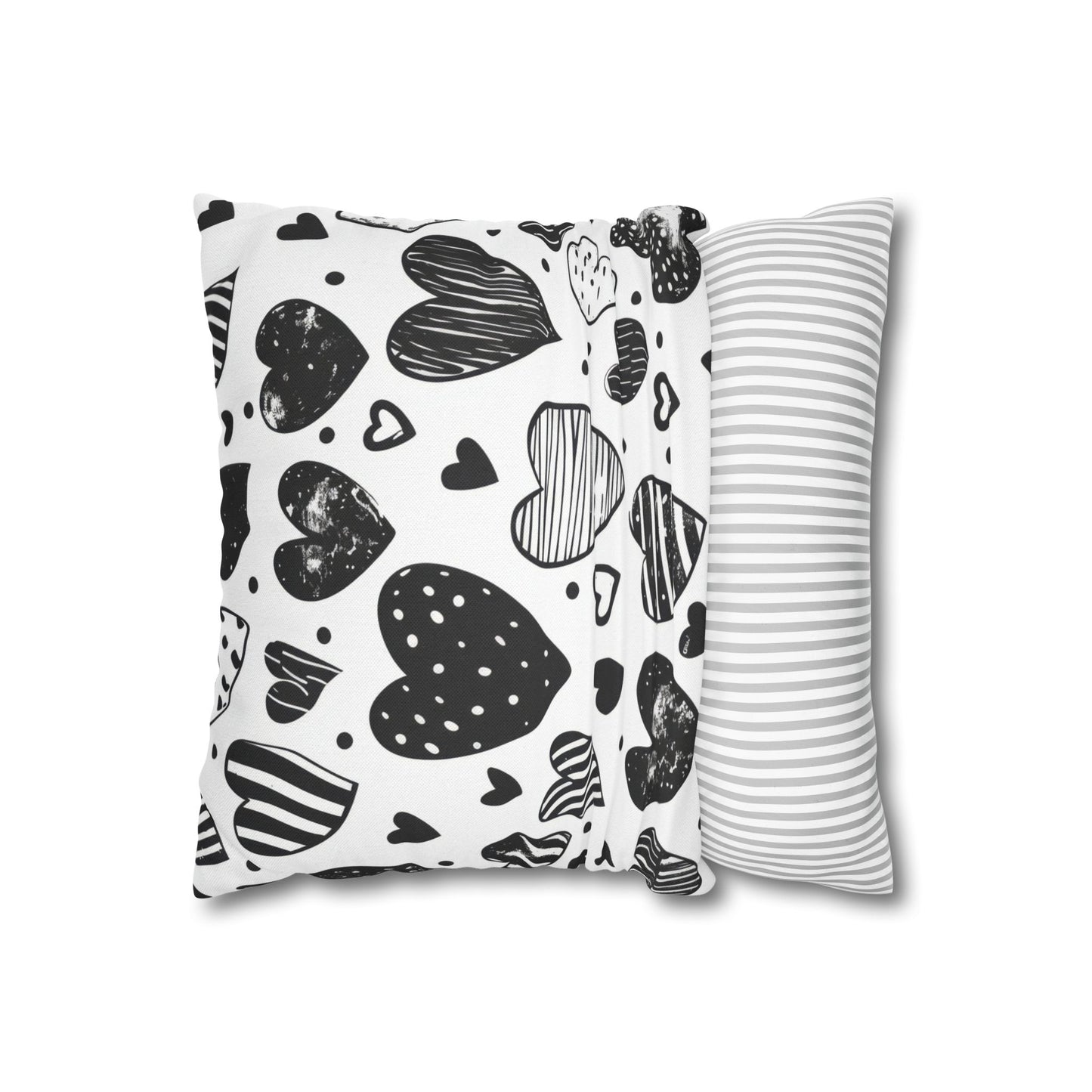 Black and White Heart Pattern Pillowcase