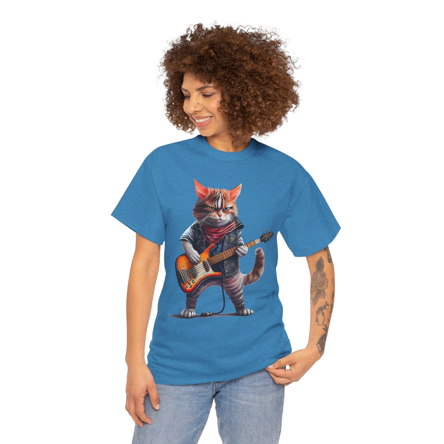 Rockstar Cat Unisex Heavy Cotton Tee