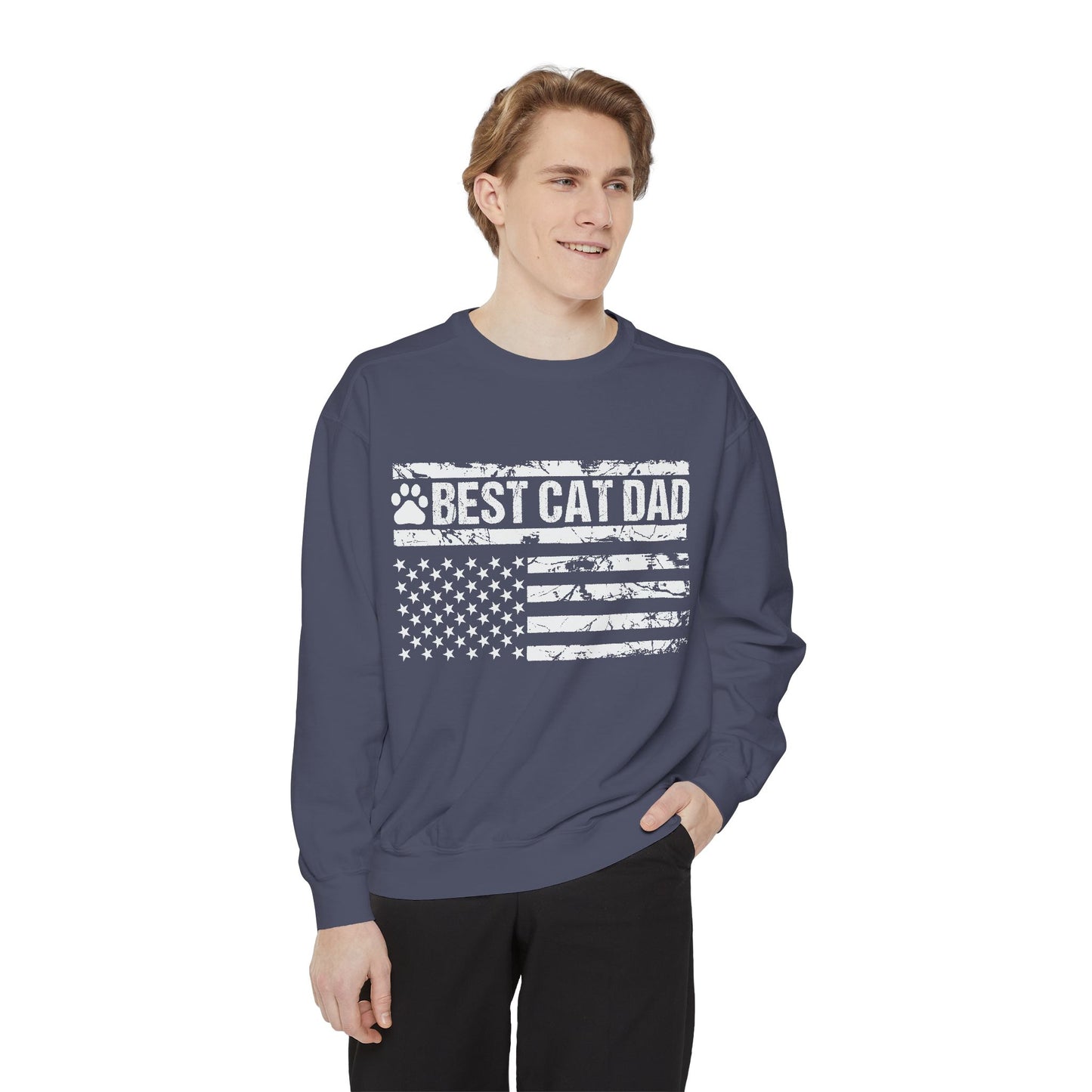 Best Cat Dad Unisex Garment-Dyed Sweatshirt